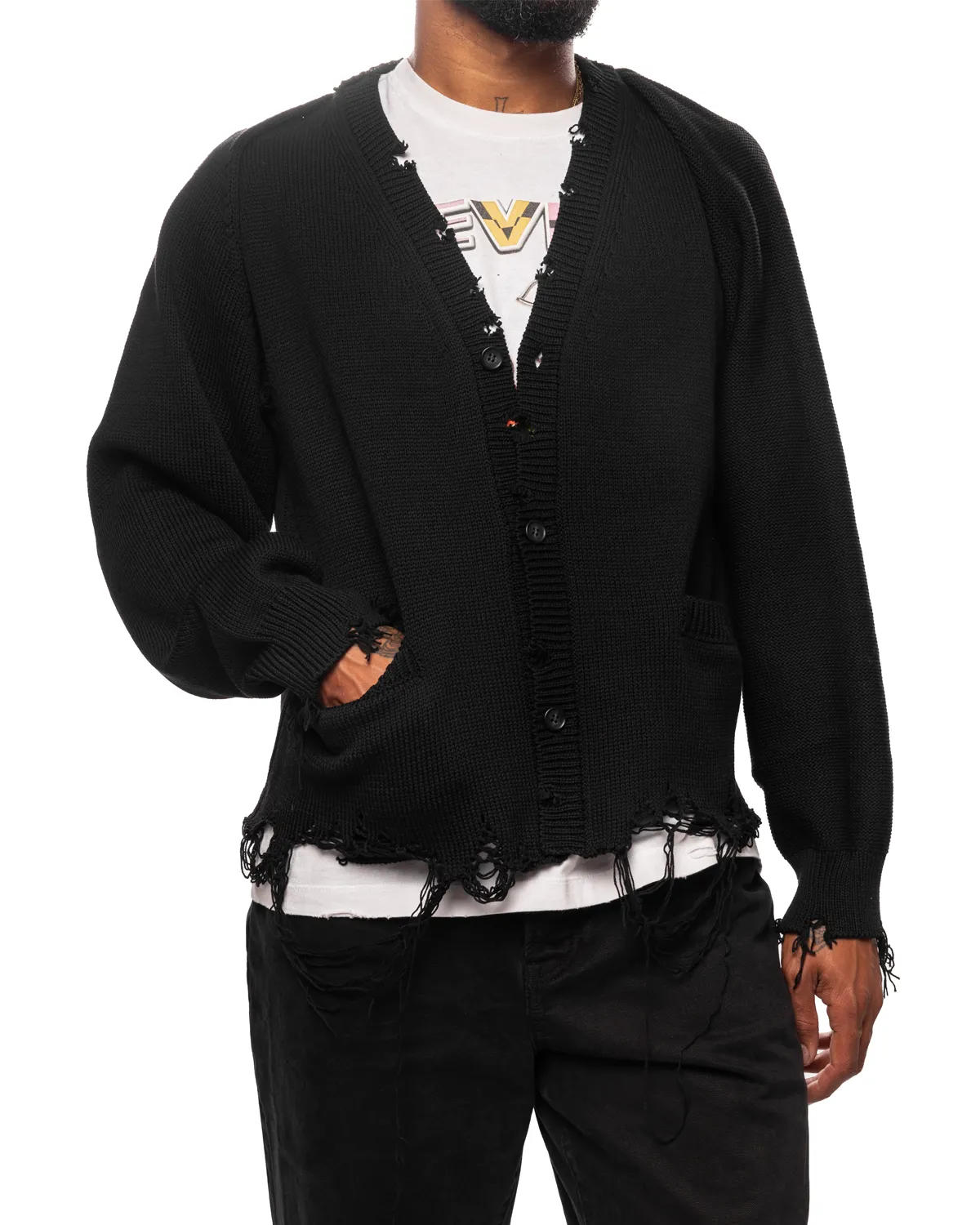 2Way Sleeve Cardigan Black