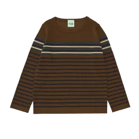 423-MULTISTRIPED BLOUSE-Amber/Dark Navy