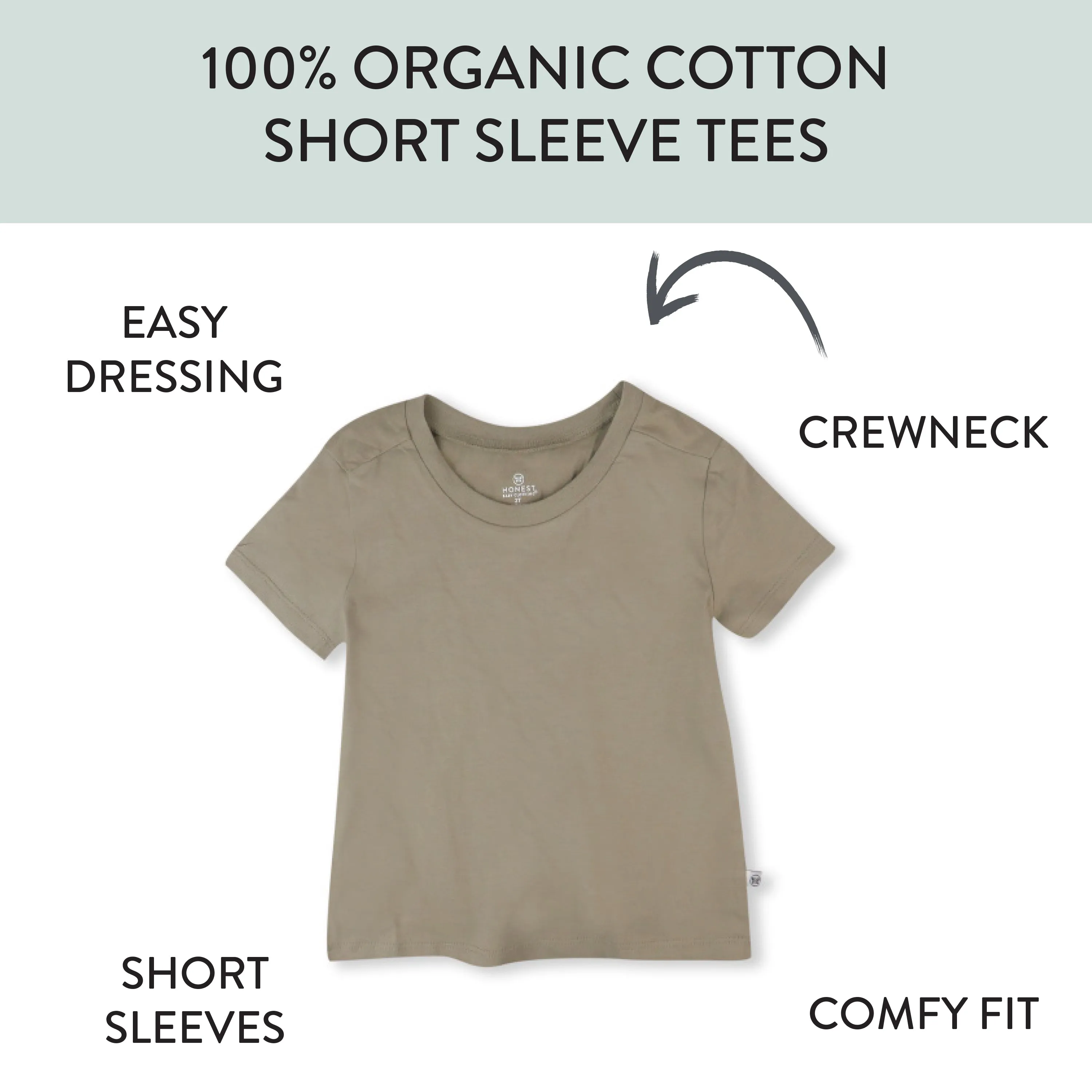 5-Pack Organic Cotton Short Sleeve T-Shirts