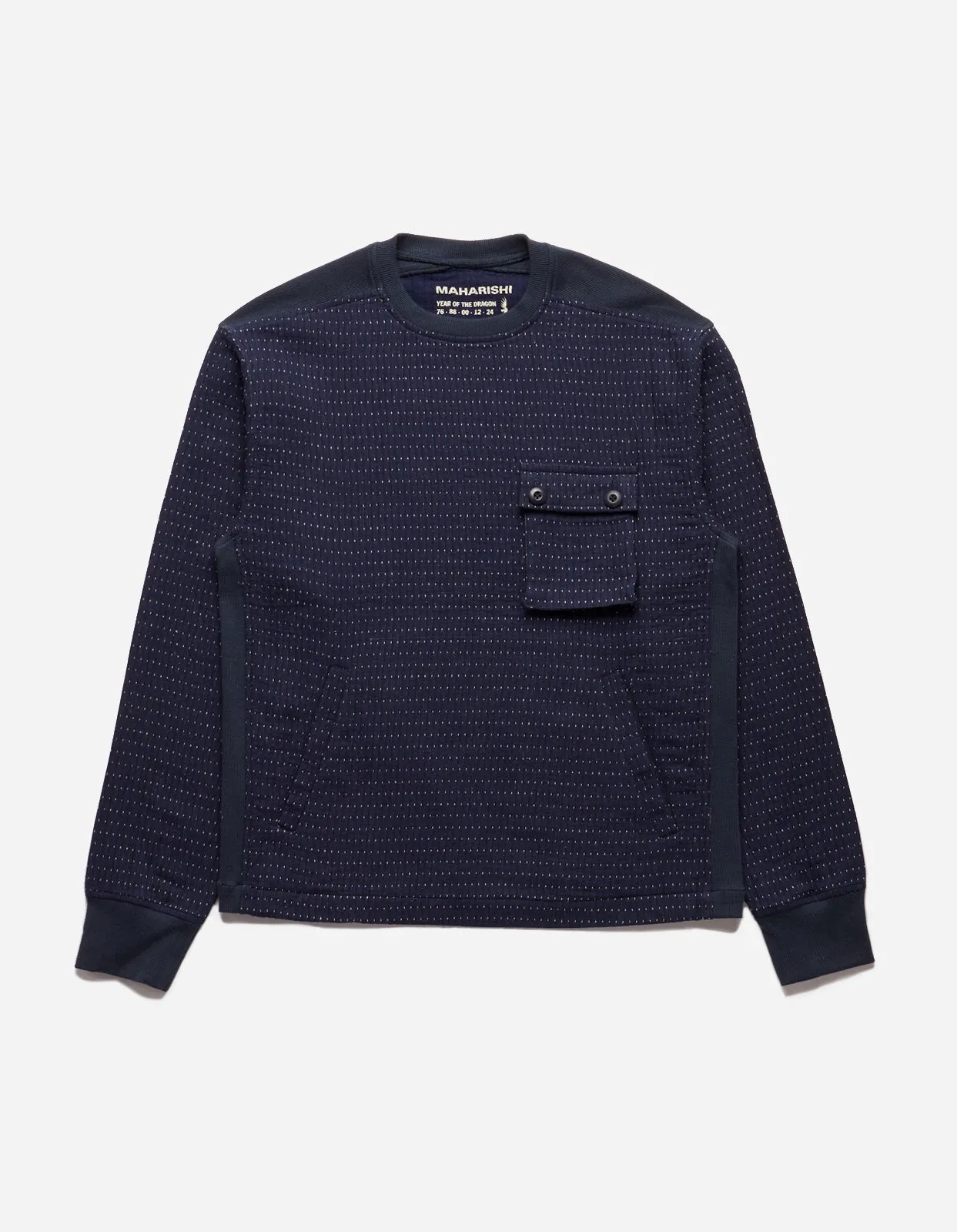 5113 Noragi Woven Cargo Crew Top Indigo