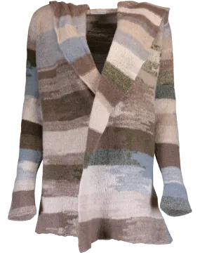 Abstract Stripe Open Cardigan