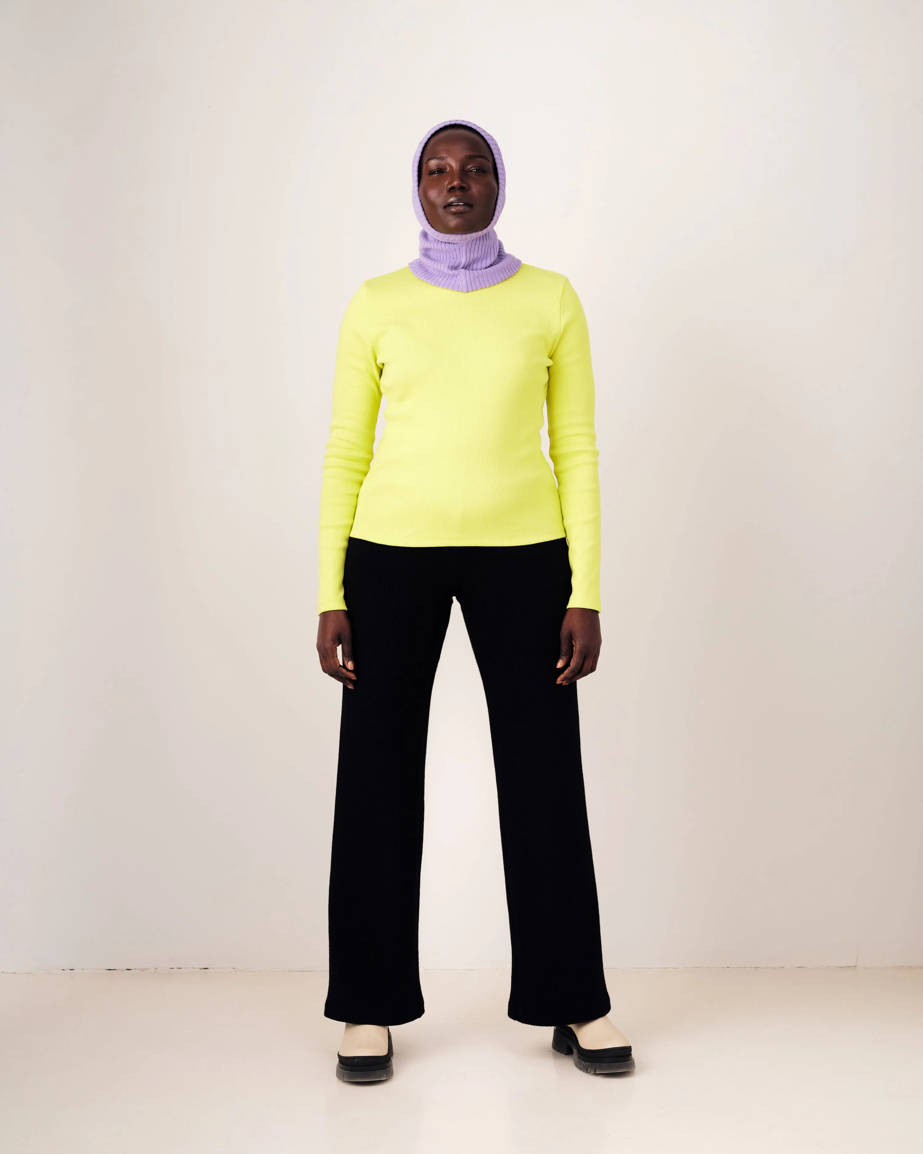 ADAMO lime mock neck