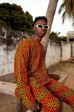 African Shirt In Electric Orange