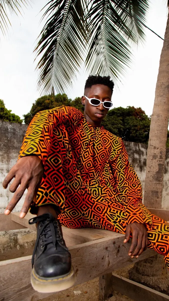 African Shirt In Electric Orange