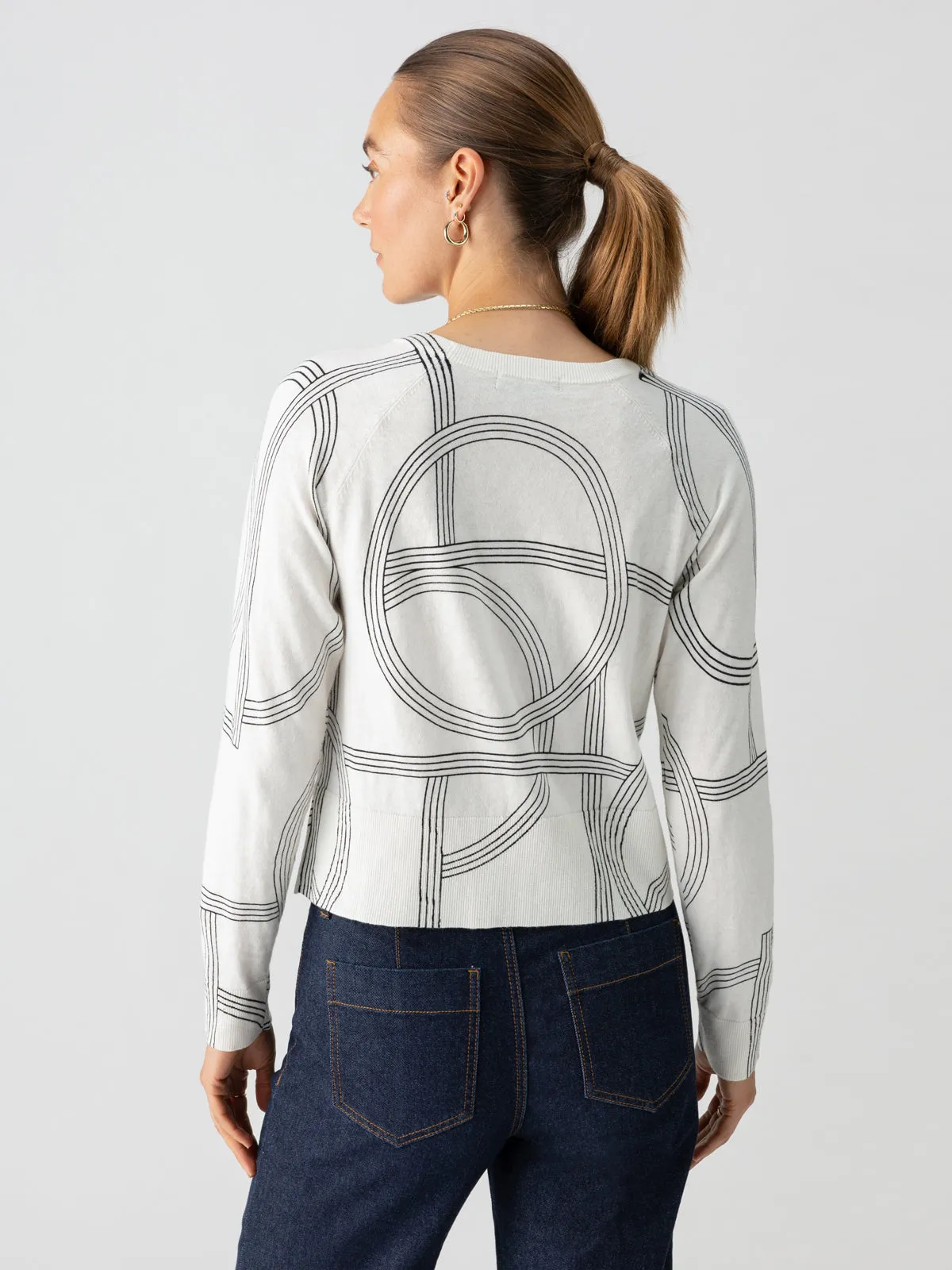 All Day Long Sweater Graphic Lines