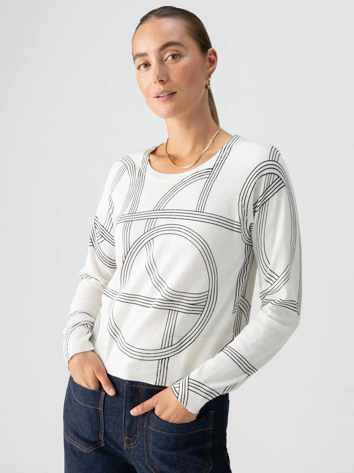 All Day Long Sweater Graphic Lines