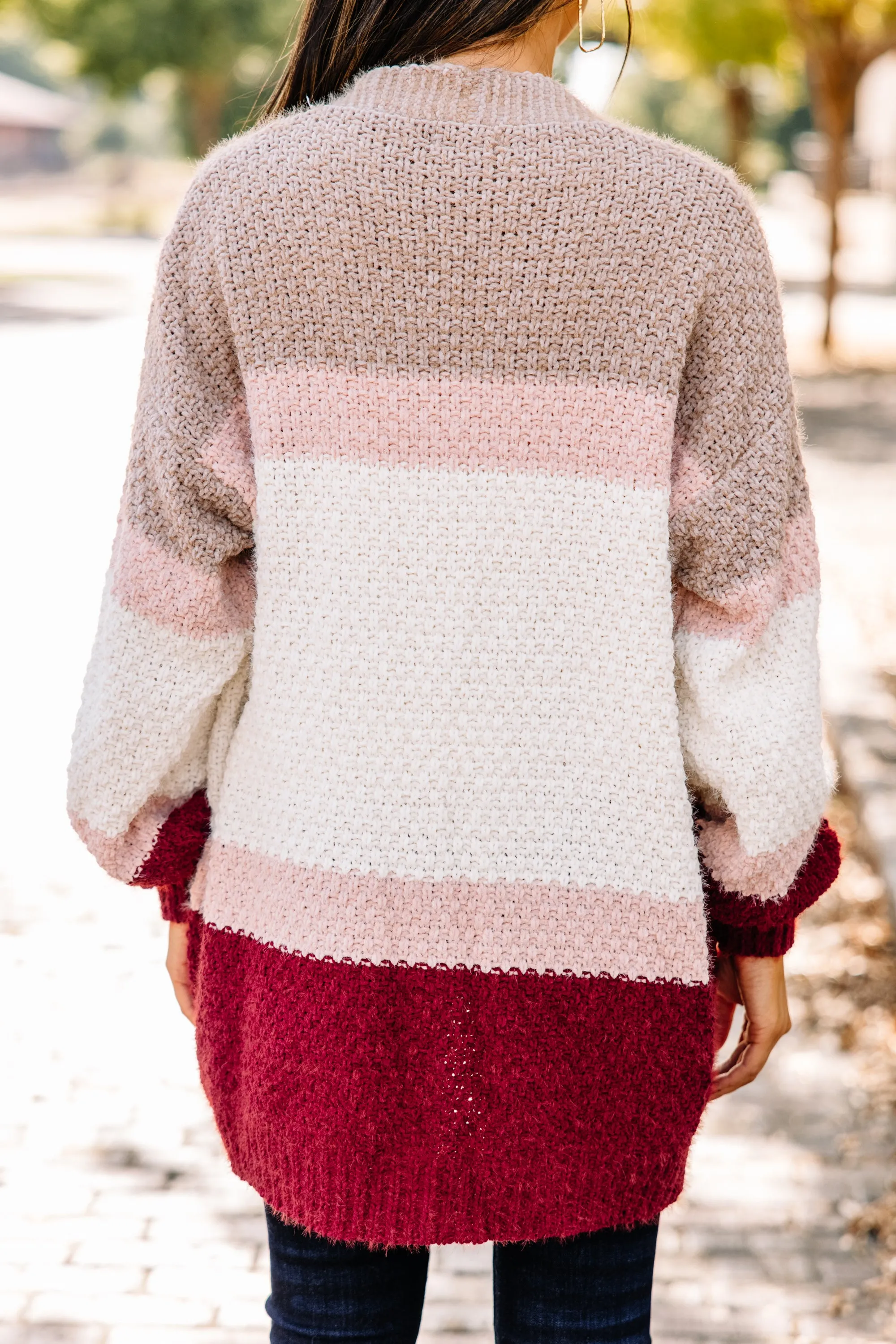 All This Time Raspberry Pink Colorblock Cardigan