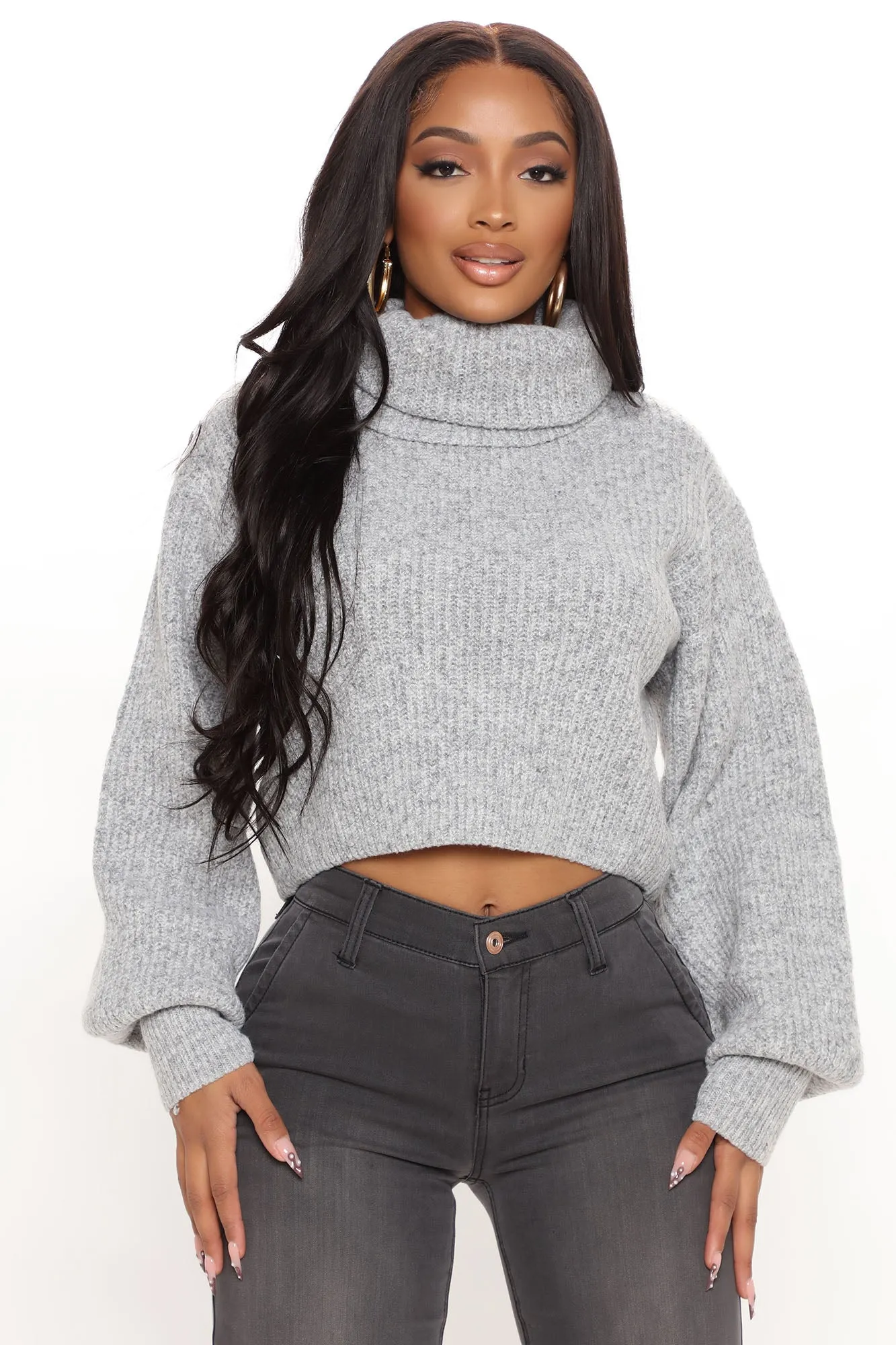 Always Stay The Same Turtleneck Sweater - Heather Grey