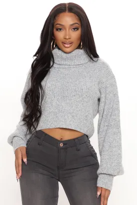 Always Stay The Same Turtleneck Sweater - Heather Grey