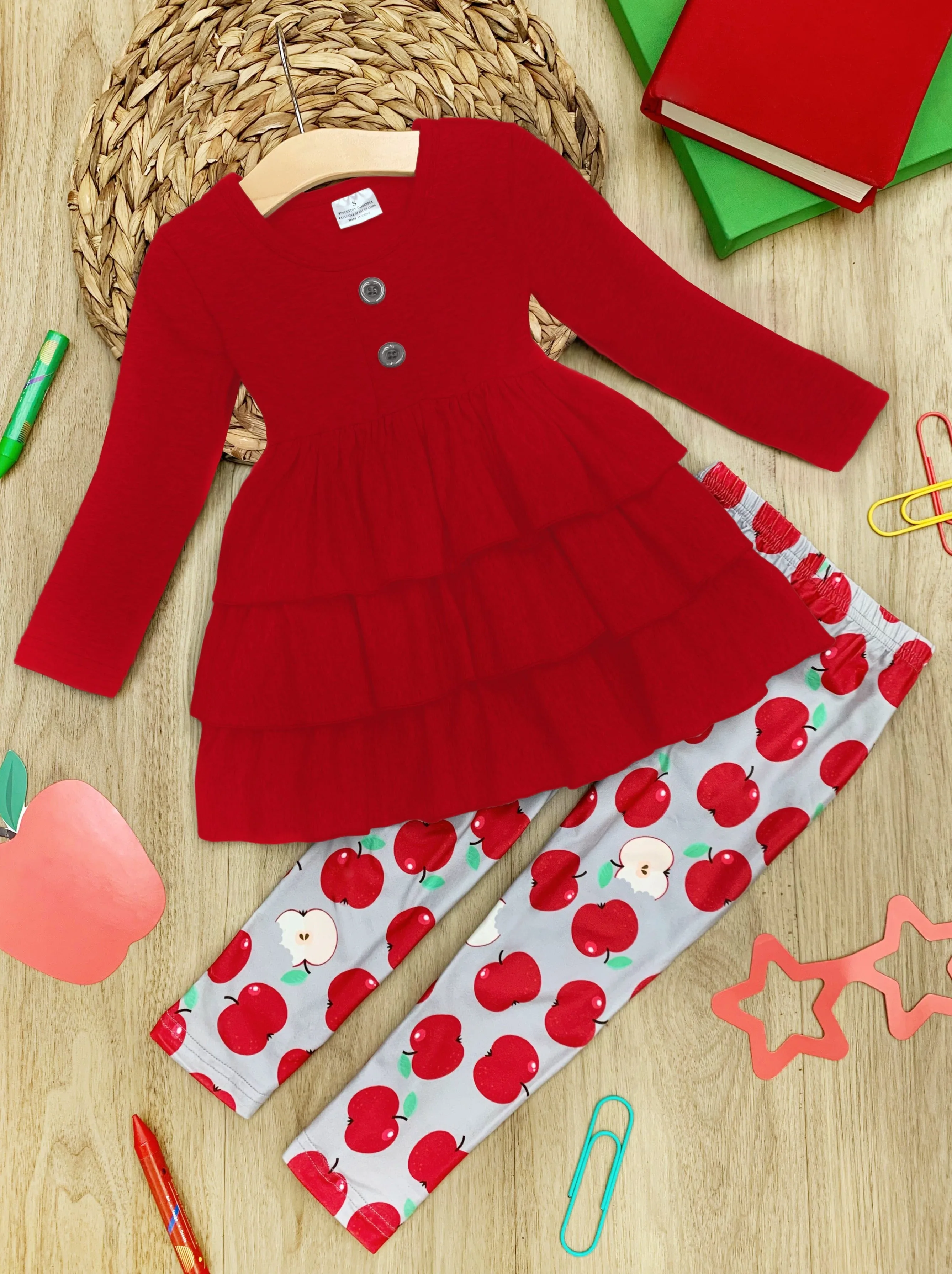 Apple Adore Tiered Tunic And Legging Set