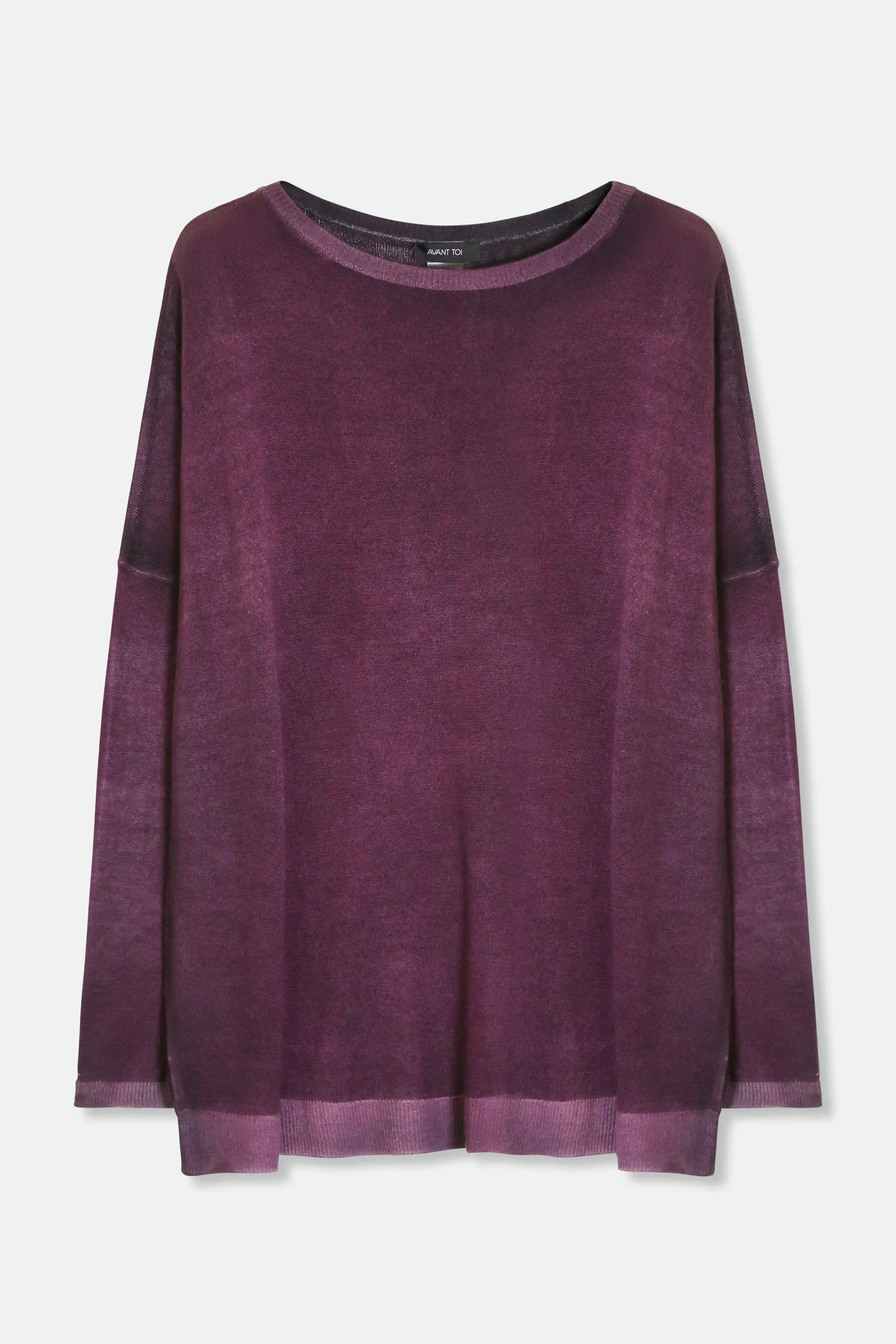 AVANT TOI HAND-DYED KNITTED PULLOVER Aubergine