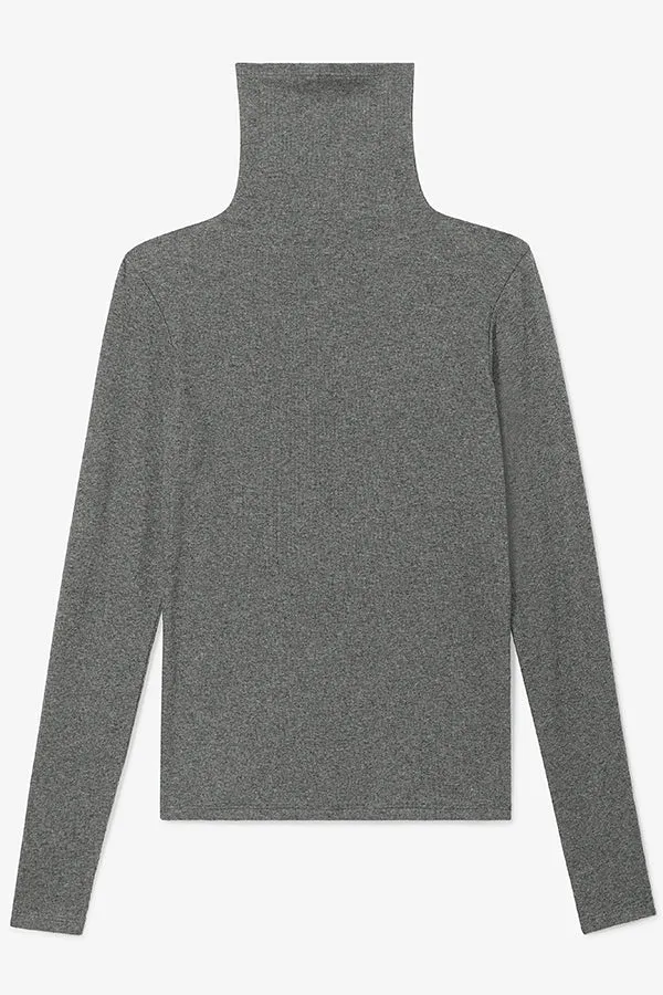 Axam Turtleneck - Organic Ribbed Pima Cotton :: Charcoal