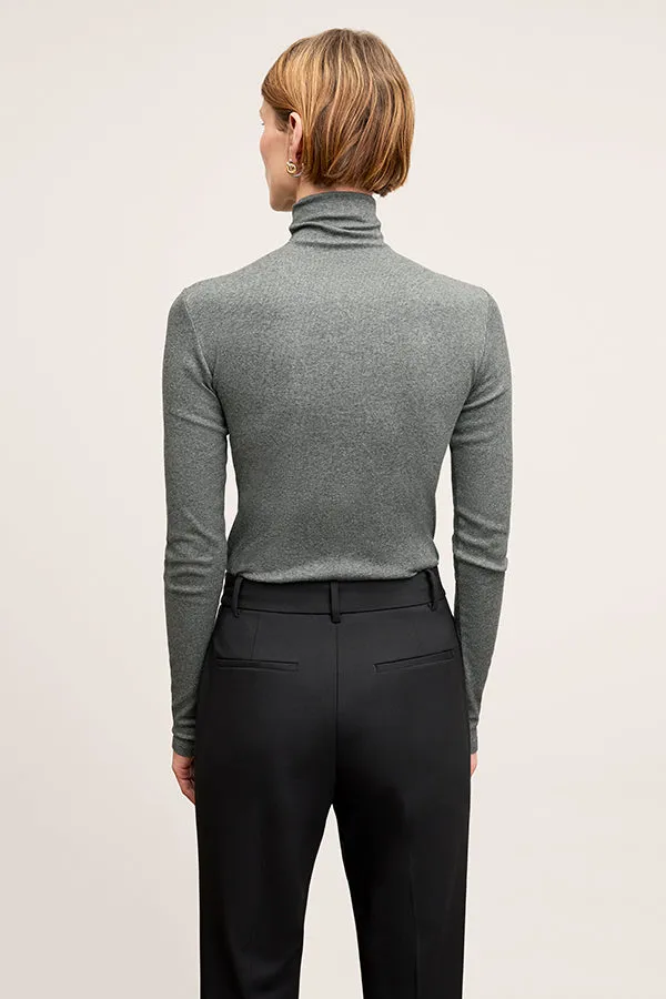 Axam Turtleneck - Organic Ribbed Pima Cotton :: Charcoal