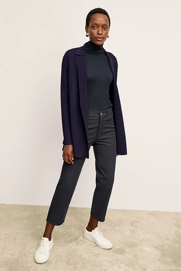 Axam Turtleneck - Organic Ribbed Pima Cotton :: Dark Navy