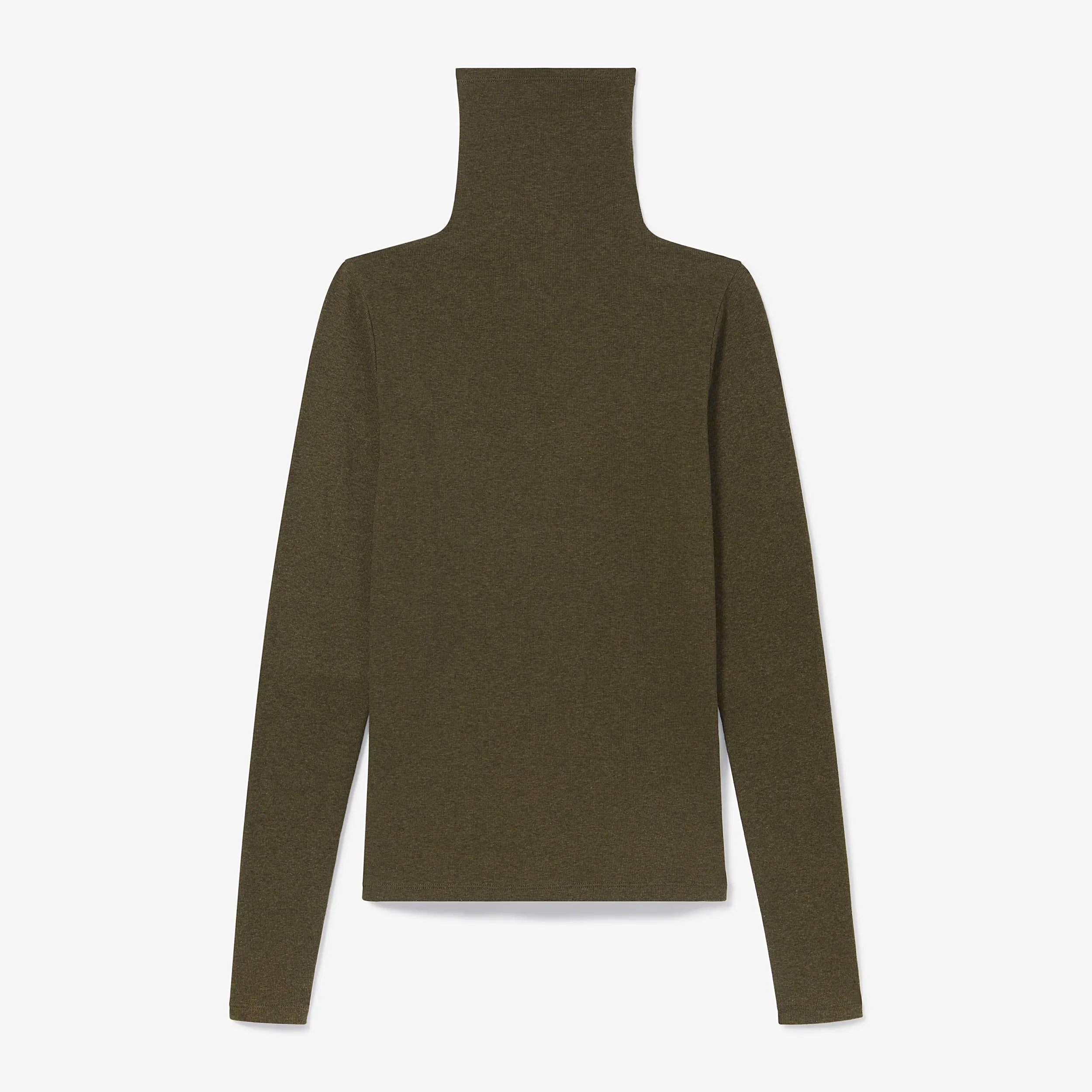 Axam Turtleneck - Ribbed Pima Cotton :: Army Melange