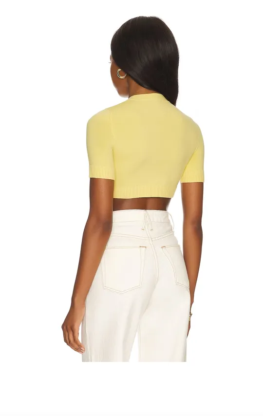 Banana Gloss Short Sleeve Crop Cardigan