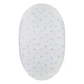 Bassinet Sheet Eyes White/Blue