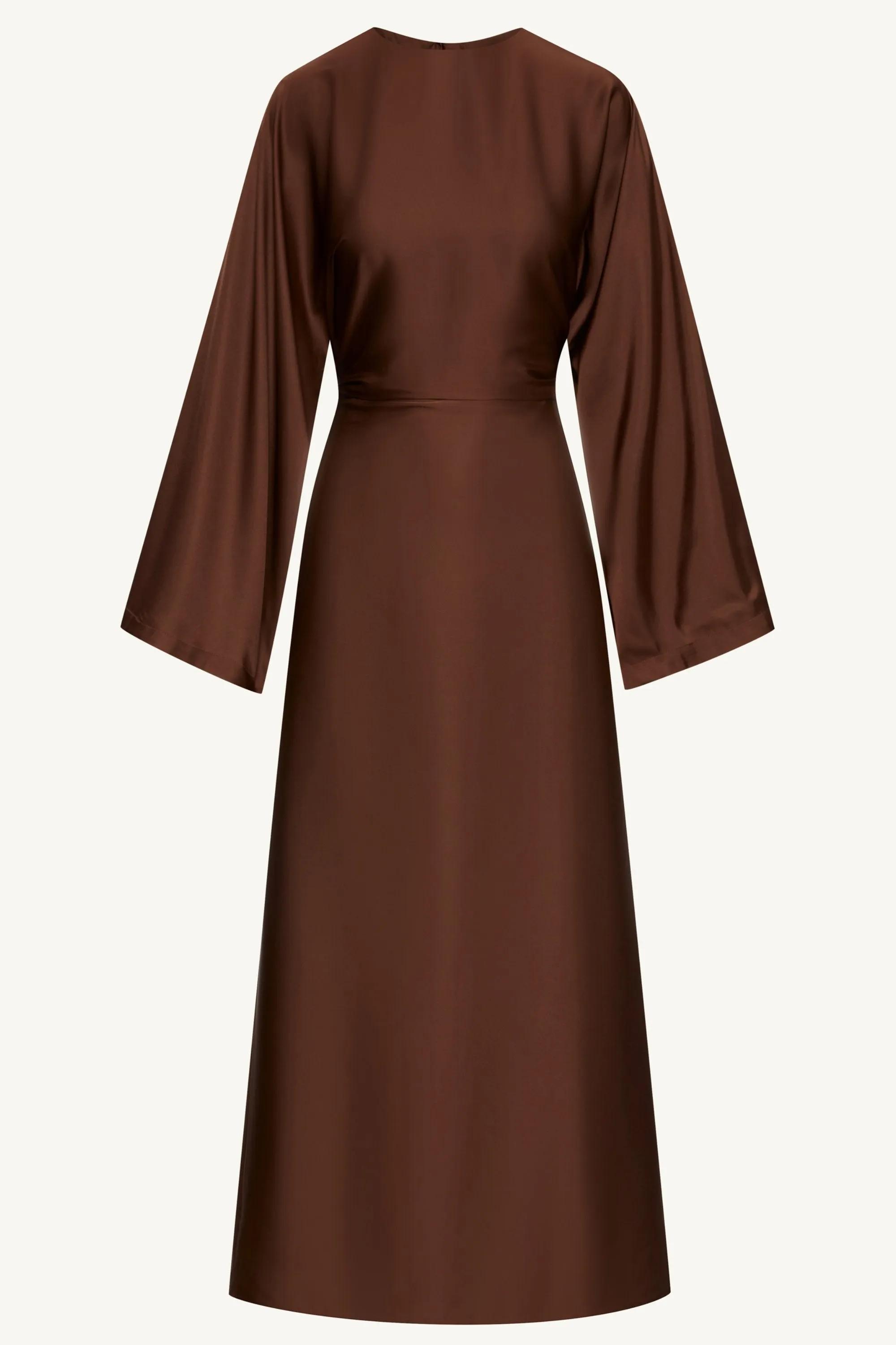 Batool Satin Maxi Dress - Chocolate