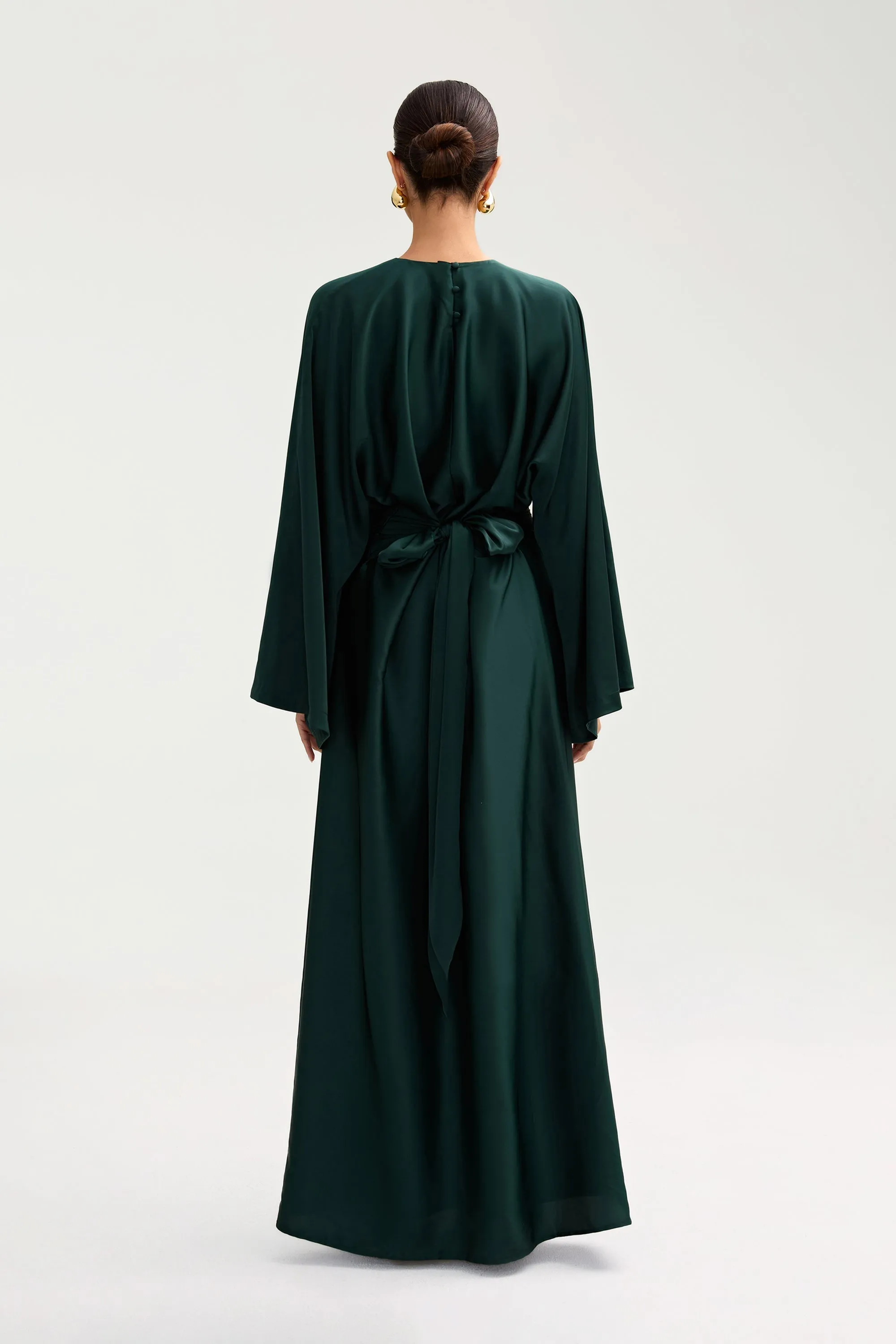 Batool Satin Maxi Dress - Emerald