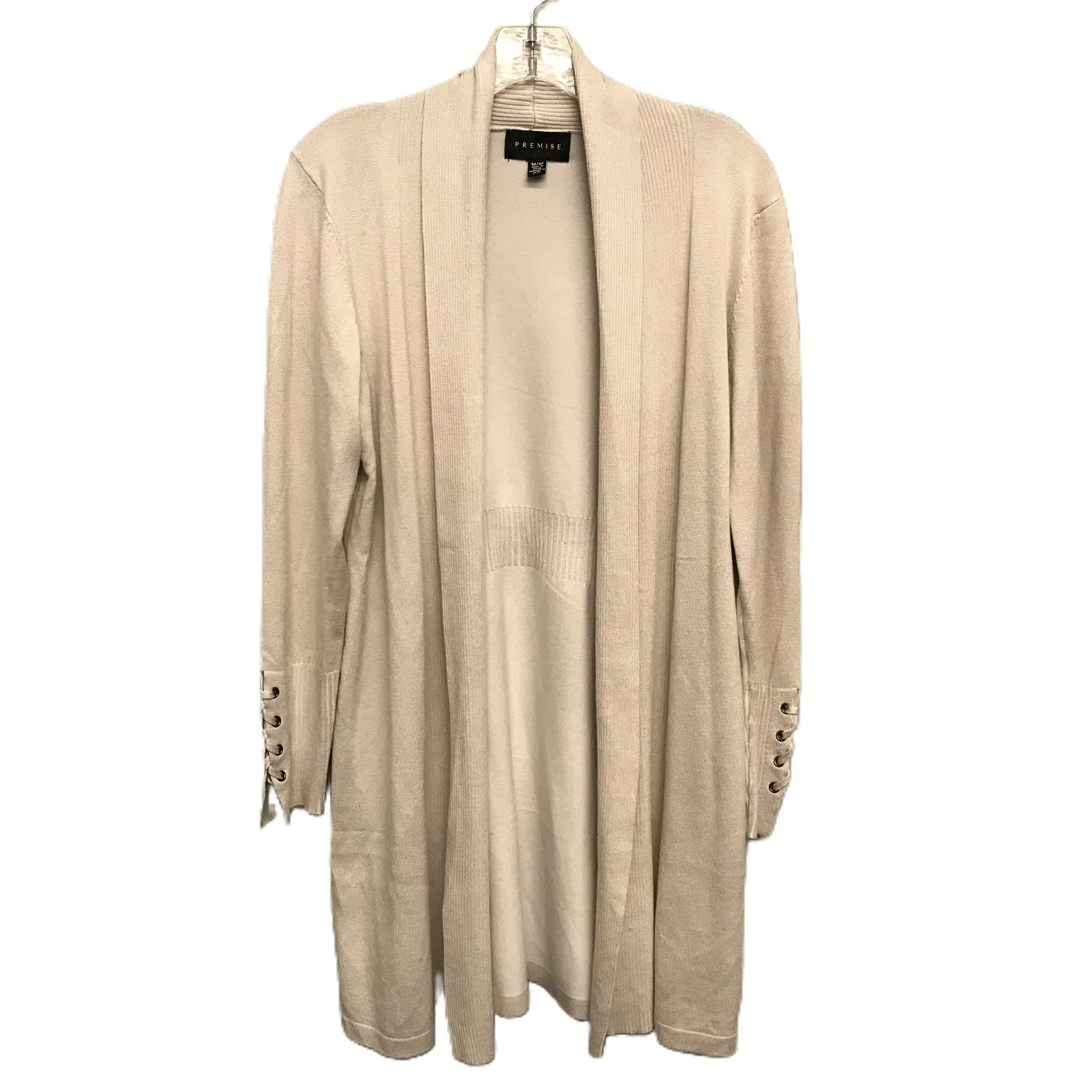 Beige Sweater Cardigan By Premise, Size: M