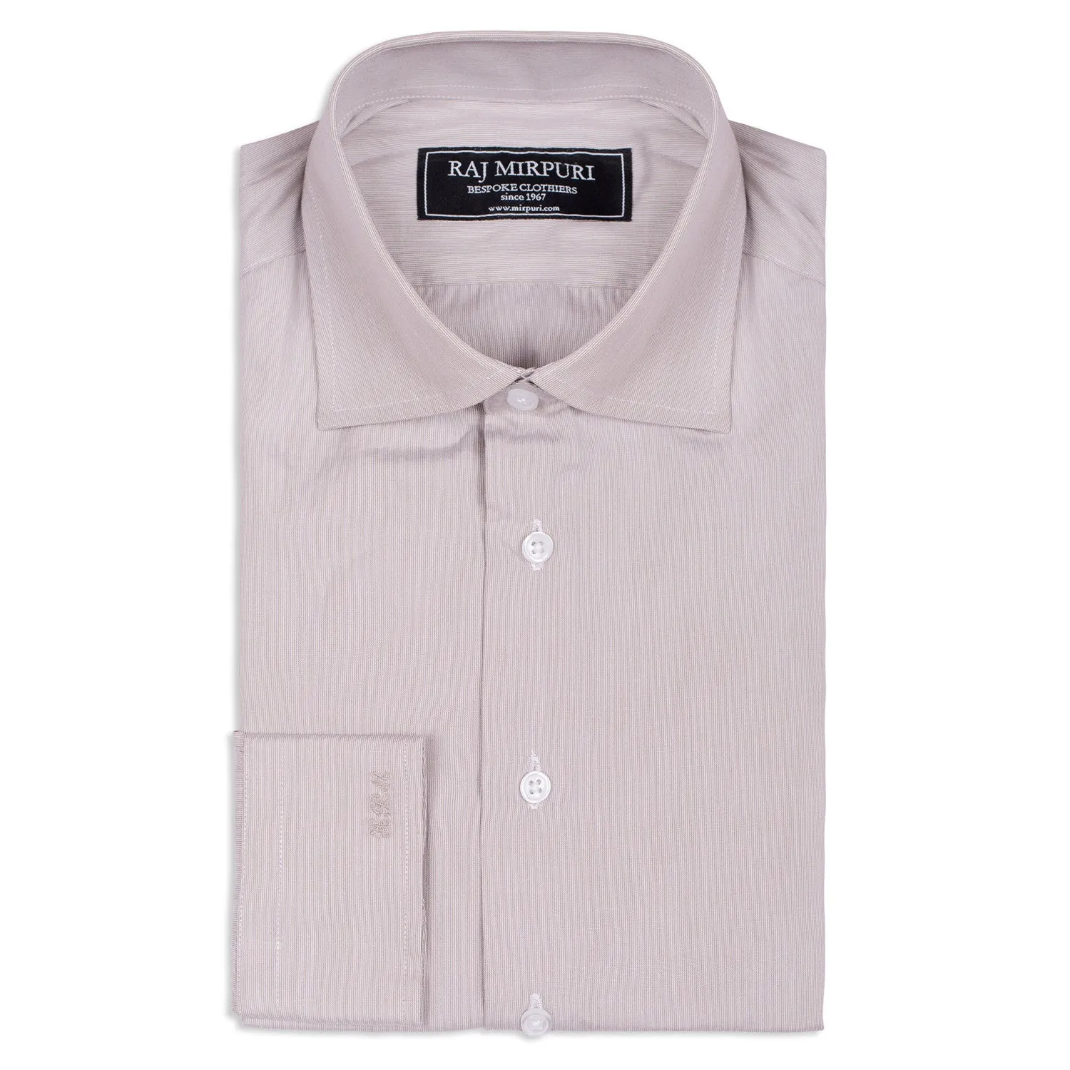 Bespoke - Grey & White Hairline Striped Shirt