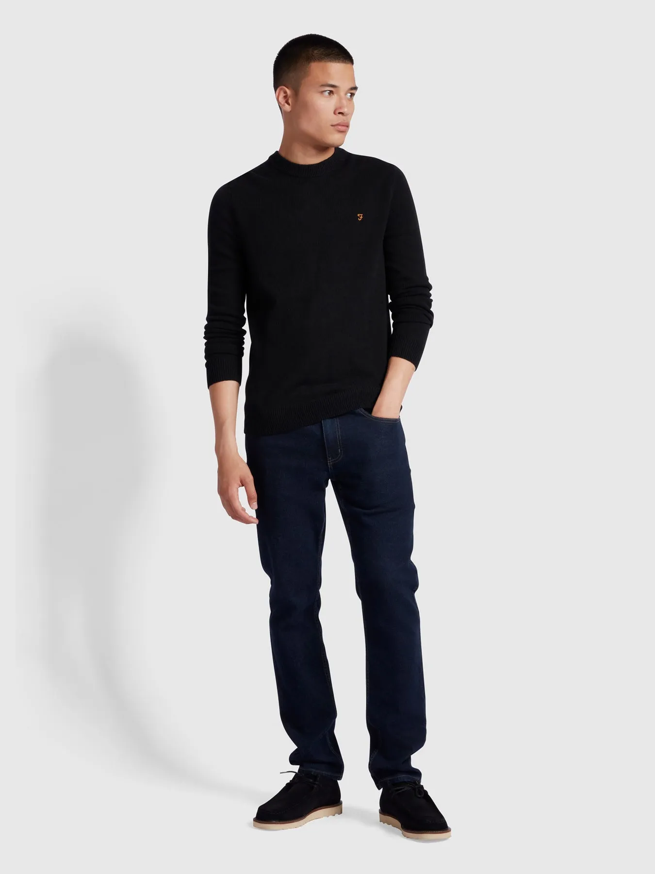 Birchall Slim Fit Crew Neck Jumper In Black