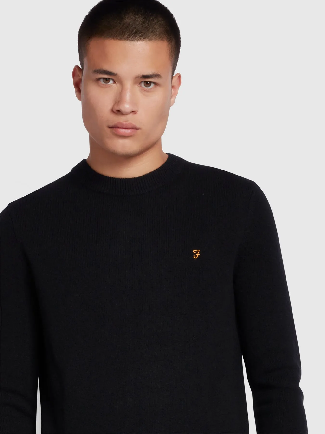 Birchall Slim Fit Crew Neck Jumper In Black