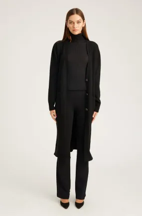 Black Cashmere Long Cardigan