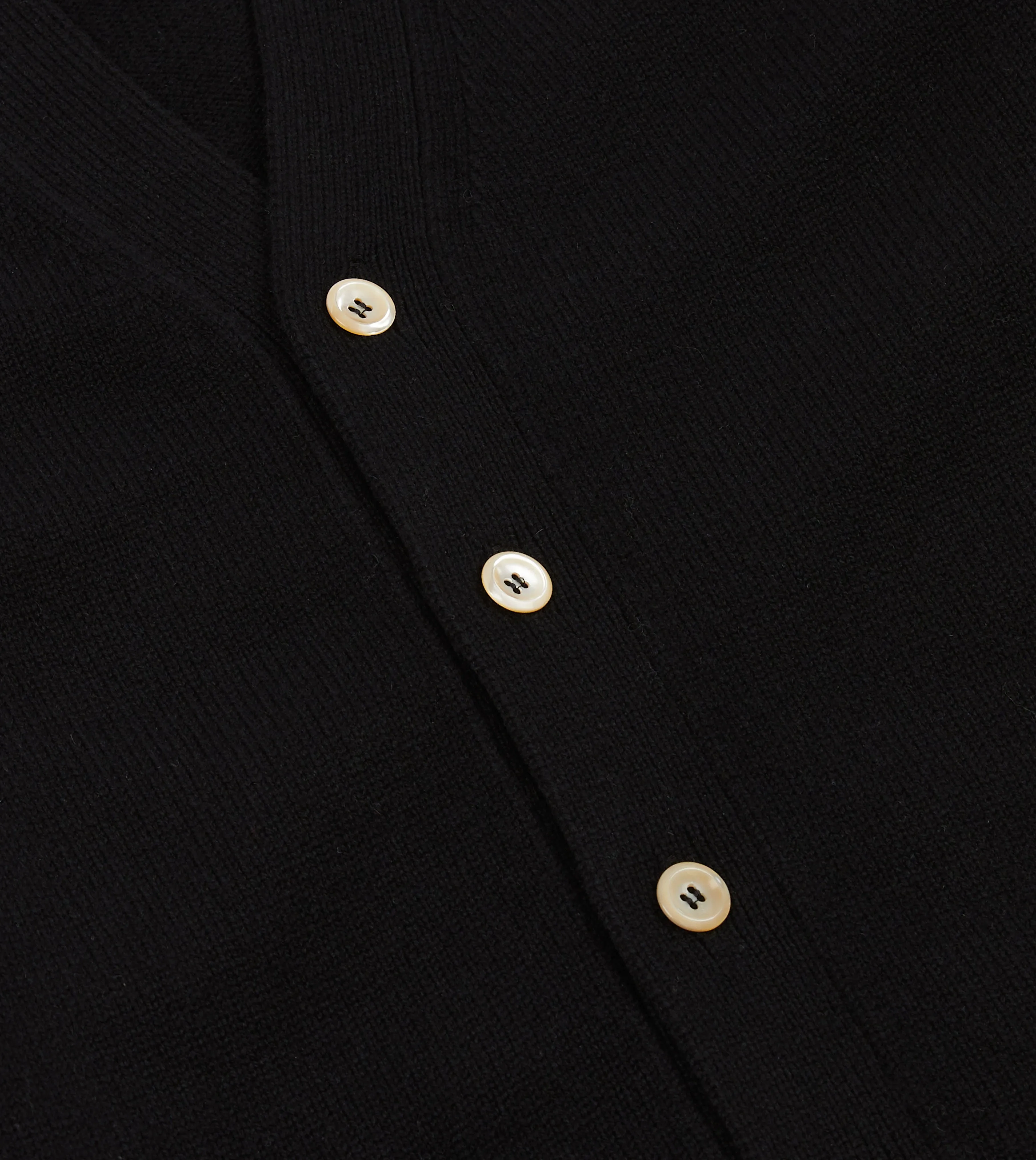 Black Lambswool 6 Button Cardigan