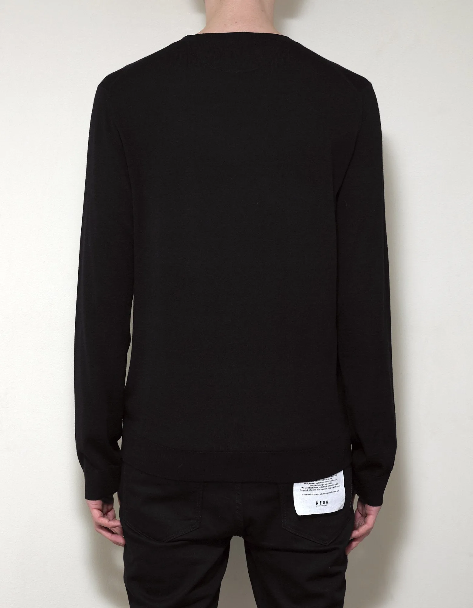 Black VLTN Logo Wool Sweater -