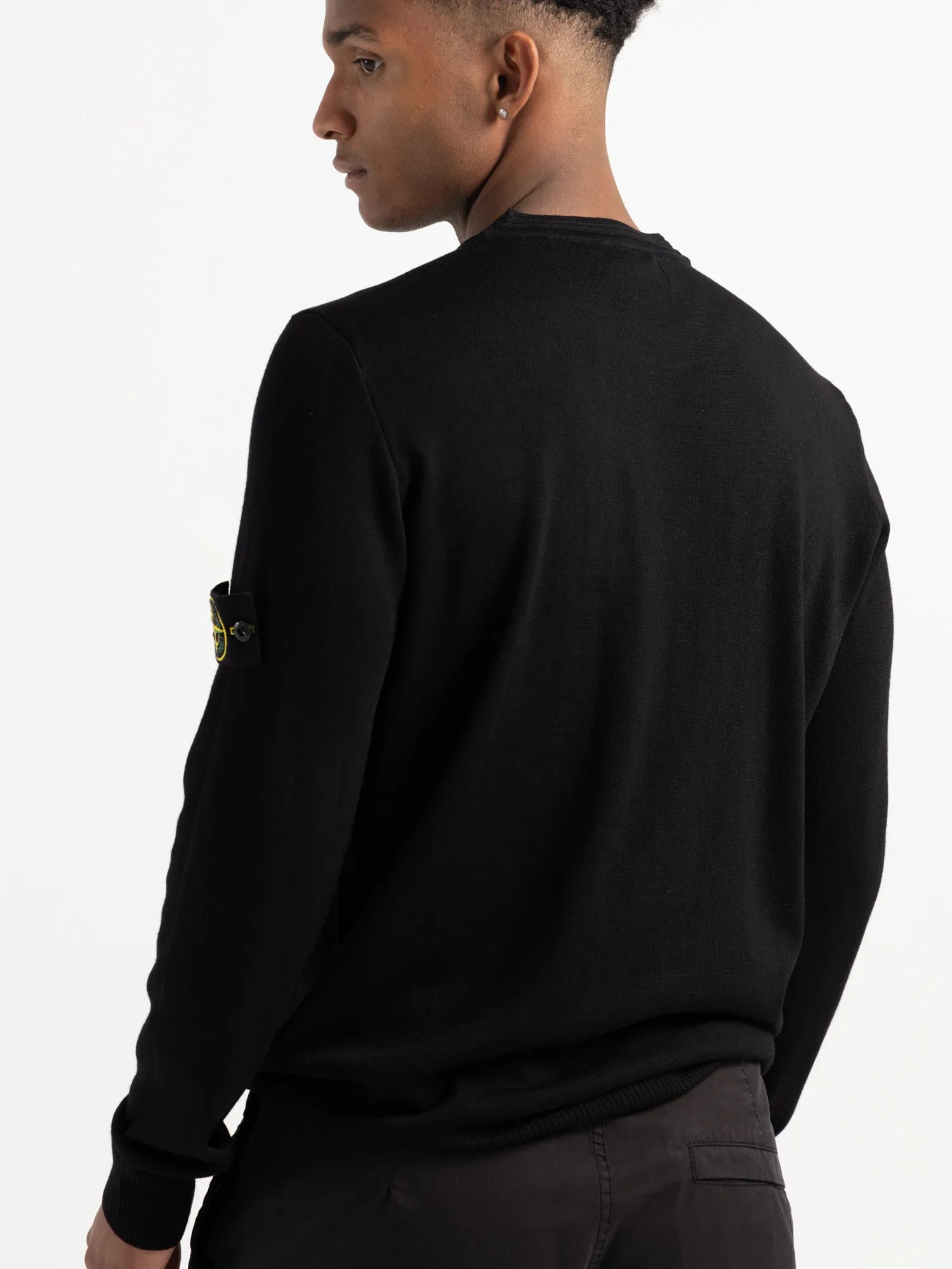 Black Wool Crewneck Sweater