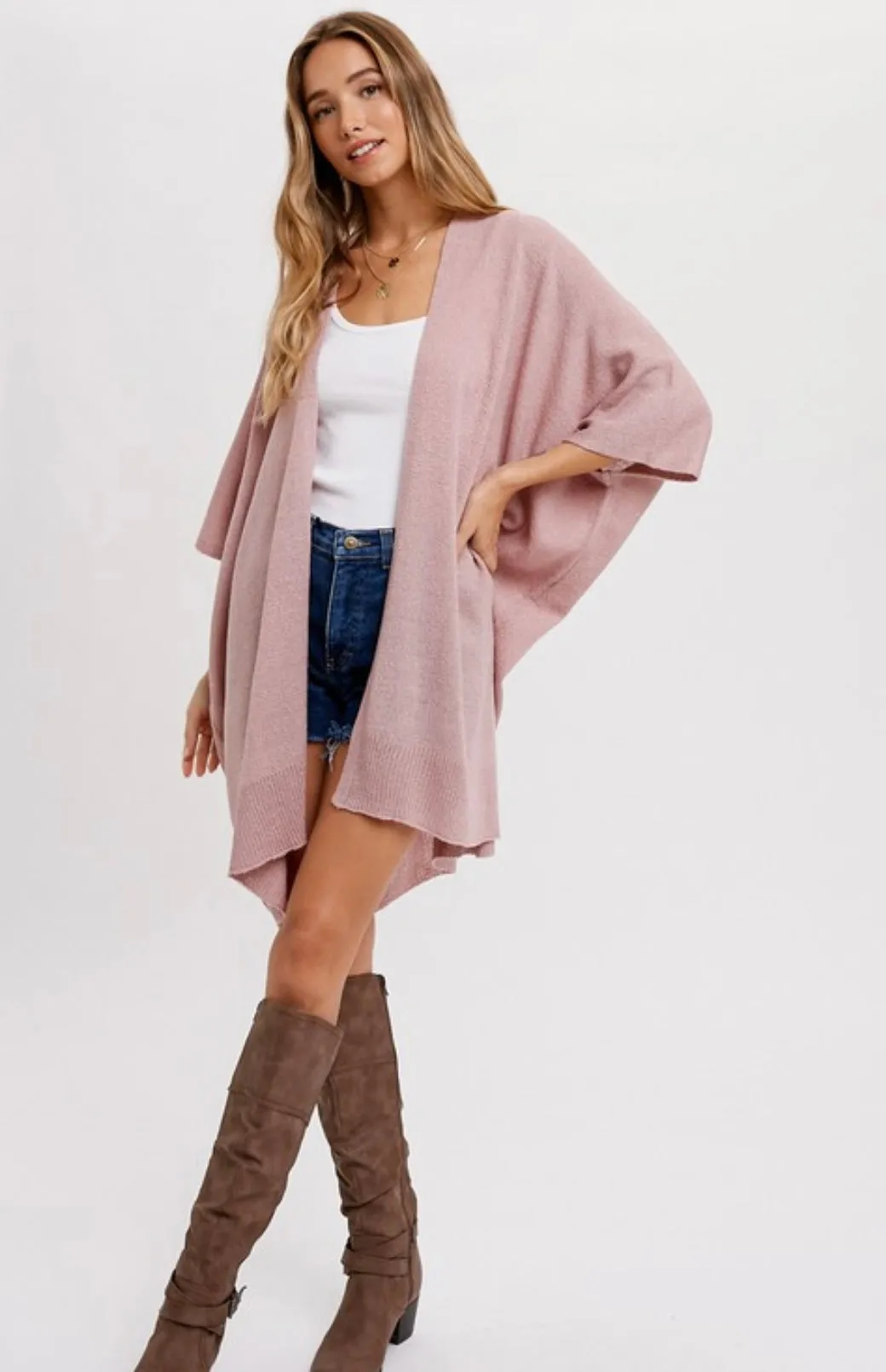 Blush kimono cardigan