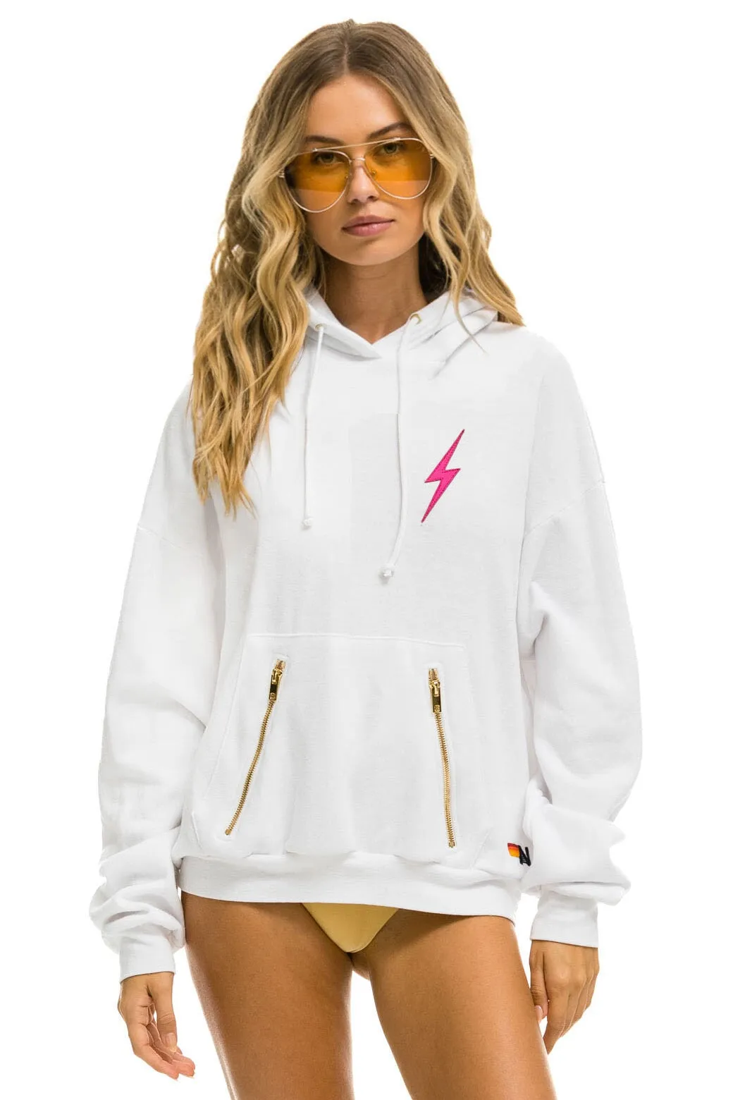 BOLT STITCH PULLOVER HOODIE - WHITE