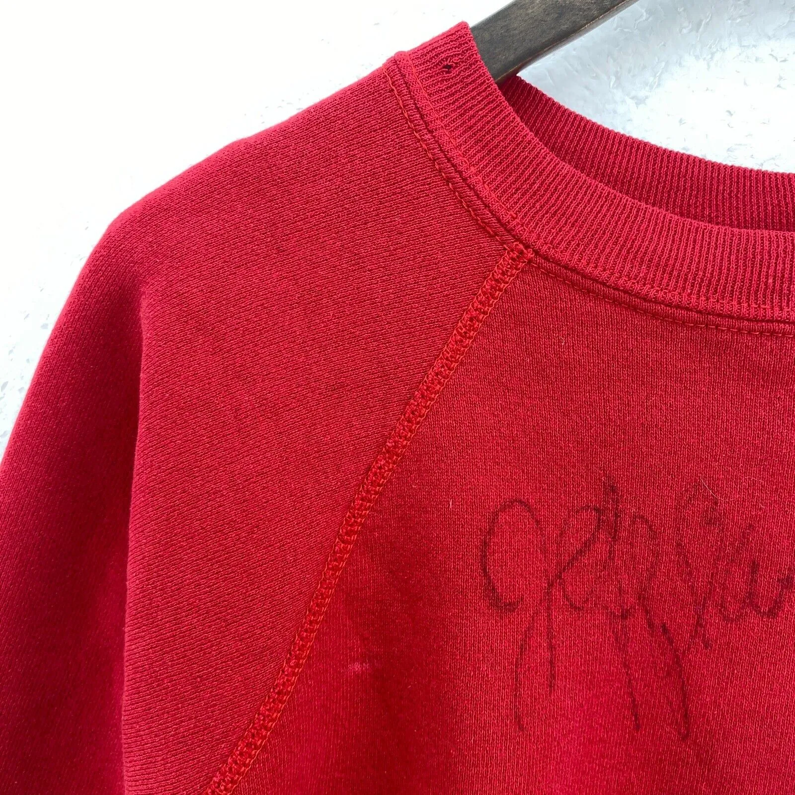 Bones Logo Vintage Red Crew Neck Sweatshirt Size M