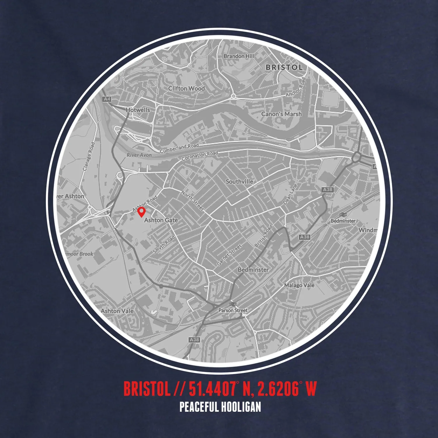 Bristol City Location T-Shirt Navy