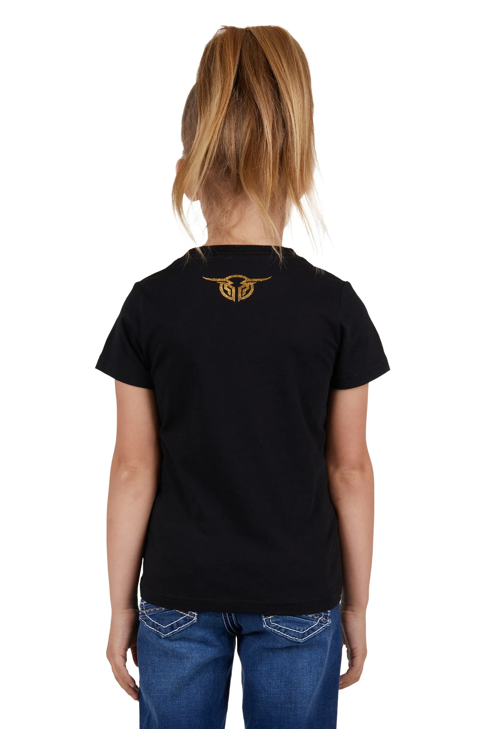 Bullzye Girls Tropic S/S Tee - Black - B3S5503320