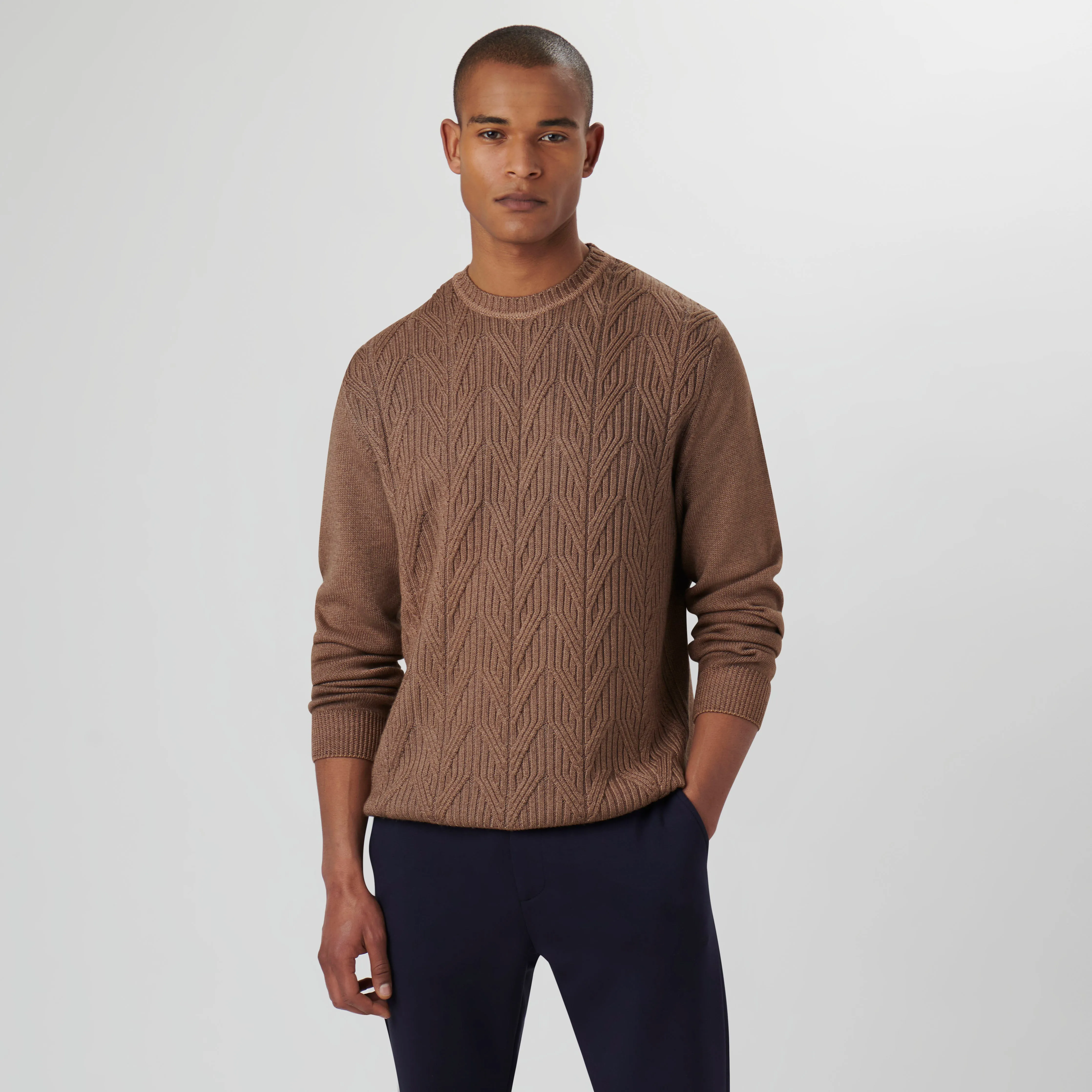 Cable Knit Crew Neck Sweater