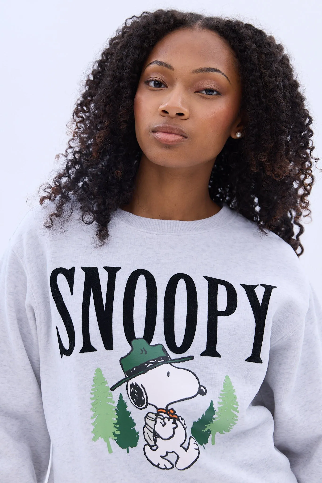 Camp Snoopy Graphic Crew Neck Sweatshirt