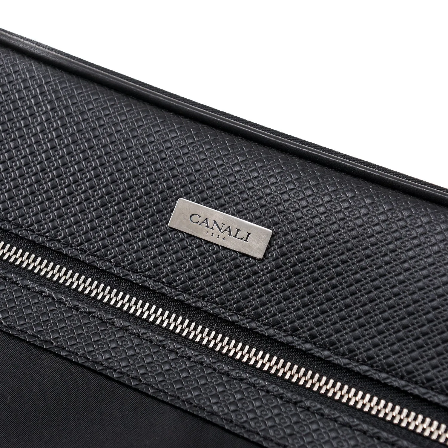 Canali Leather and Nylon Carry-On Roller Suitcase