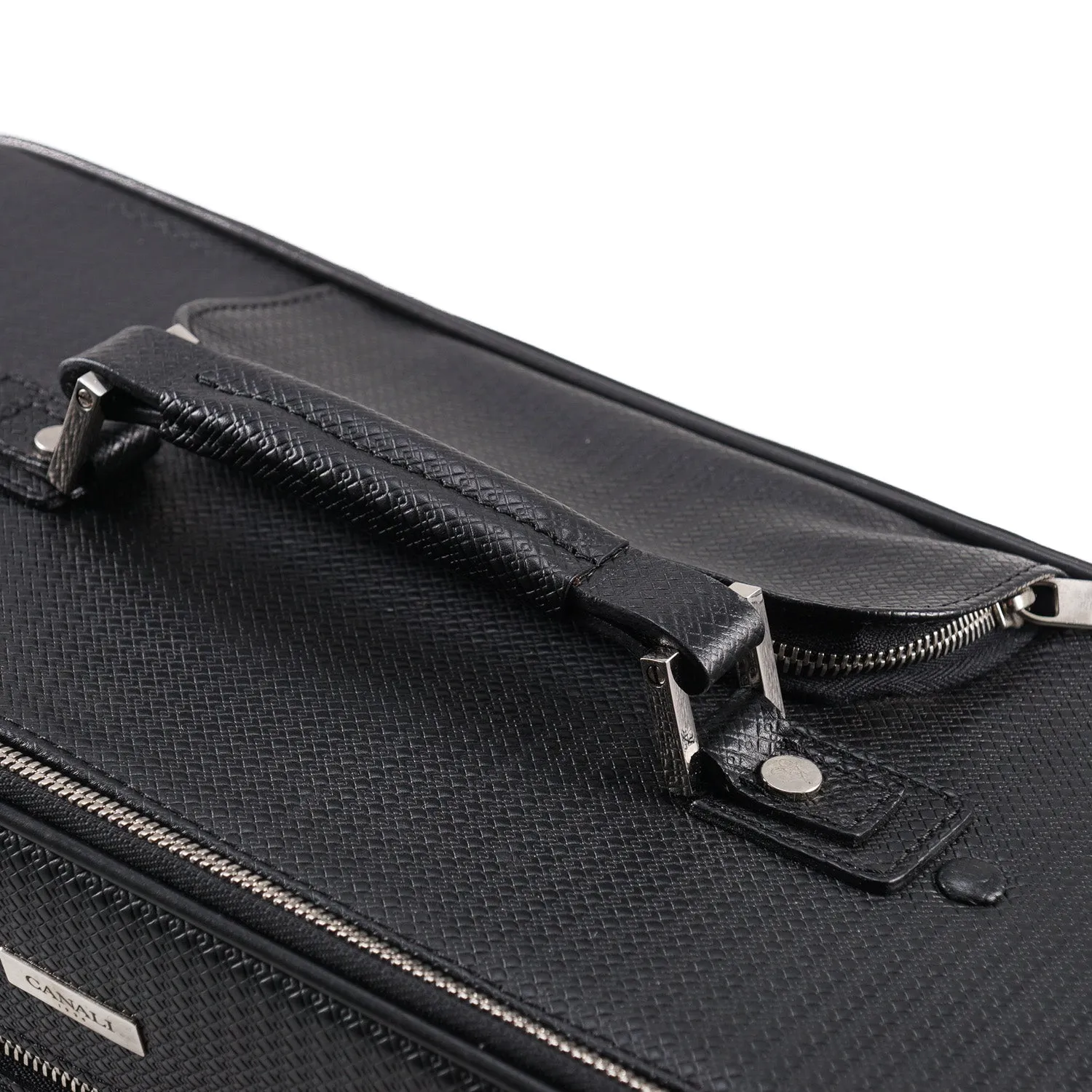 Canali Leather and Nylon Carry-On Roller Suitcase