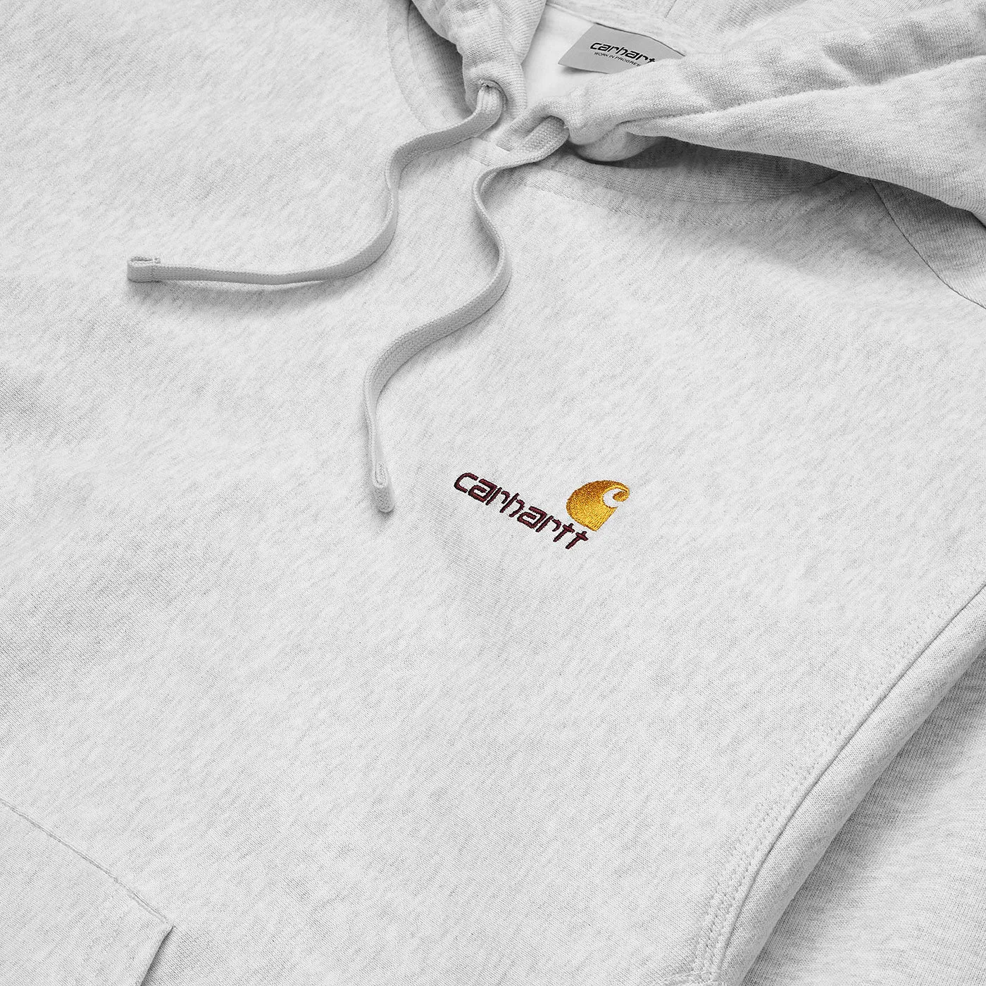 Carhartt WIP Hooded American Script Sweat Hoodie - Ash Heather