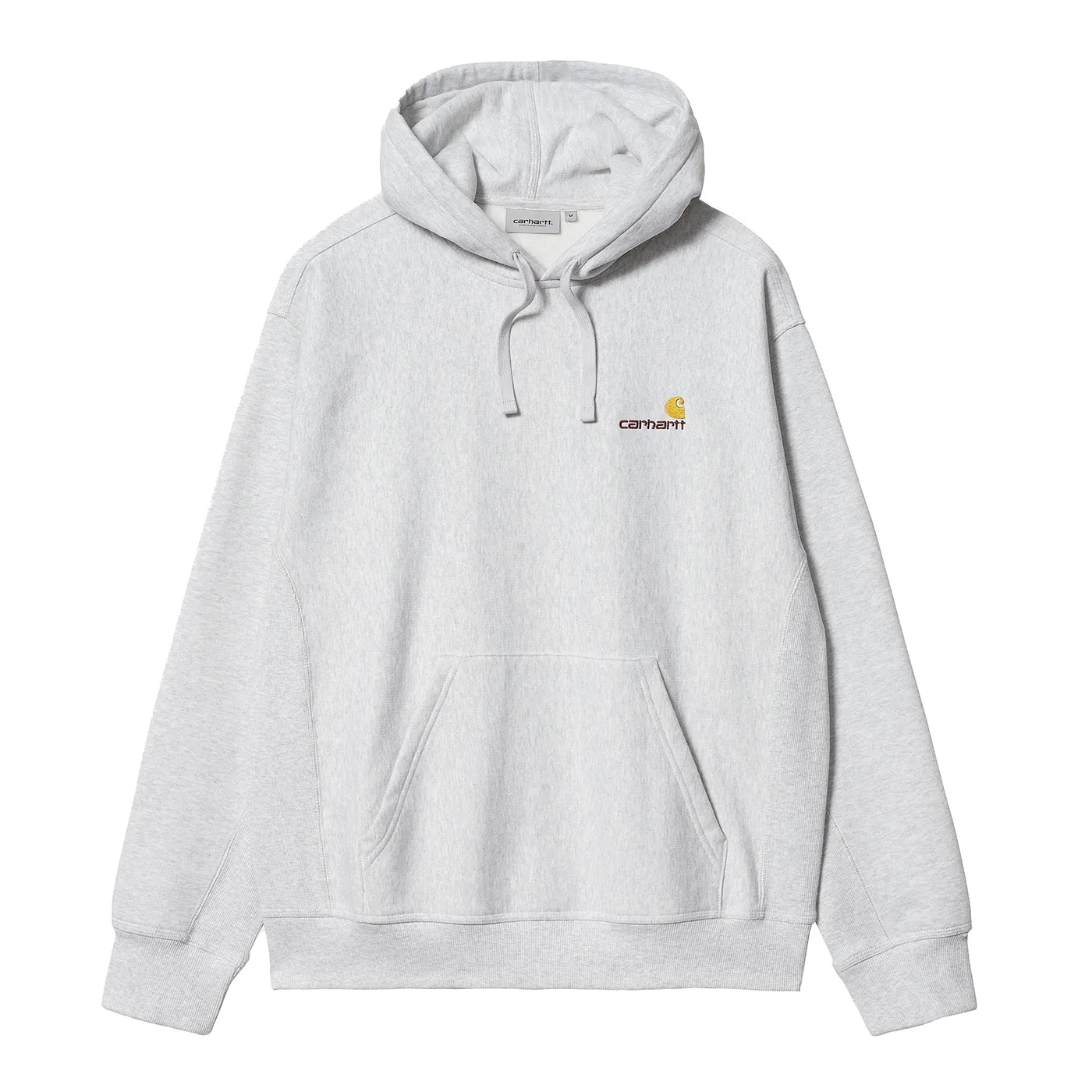 Carhartt WIP Hooded American Script Sweat Hoodie - Ash Heather