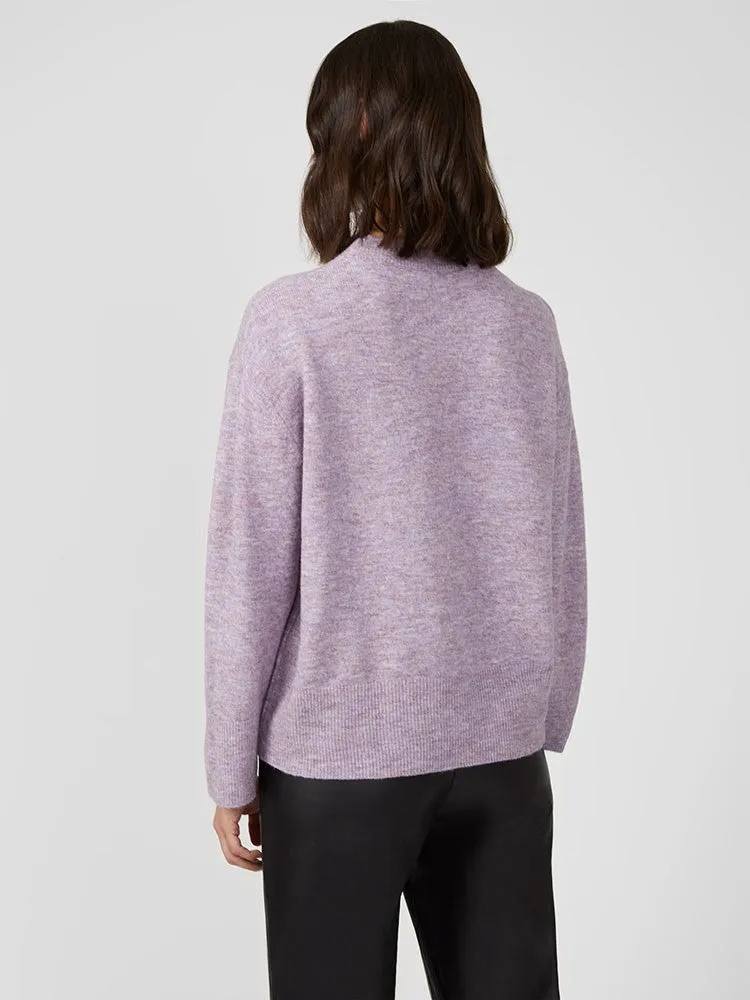 Carice Knit Crew Neck Jumper - Lavender Marl