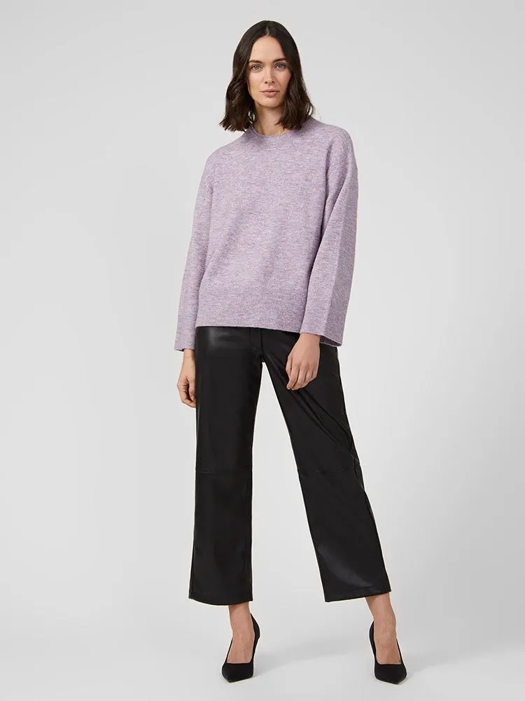 Carice Knit Crew Neck Jumper - Lavender Marl