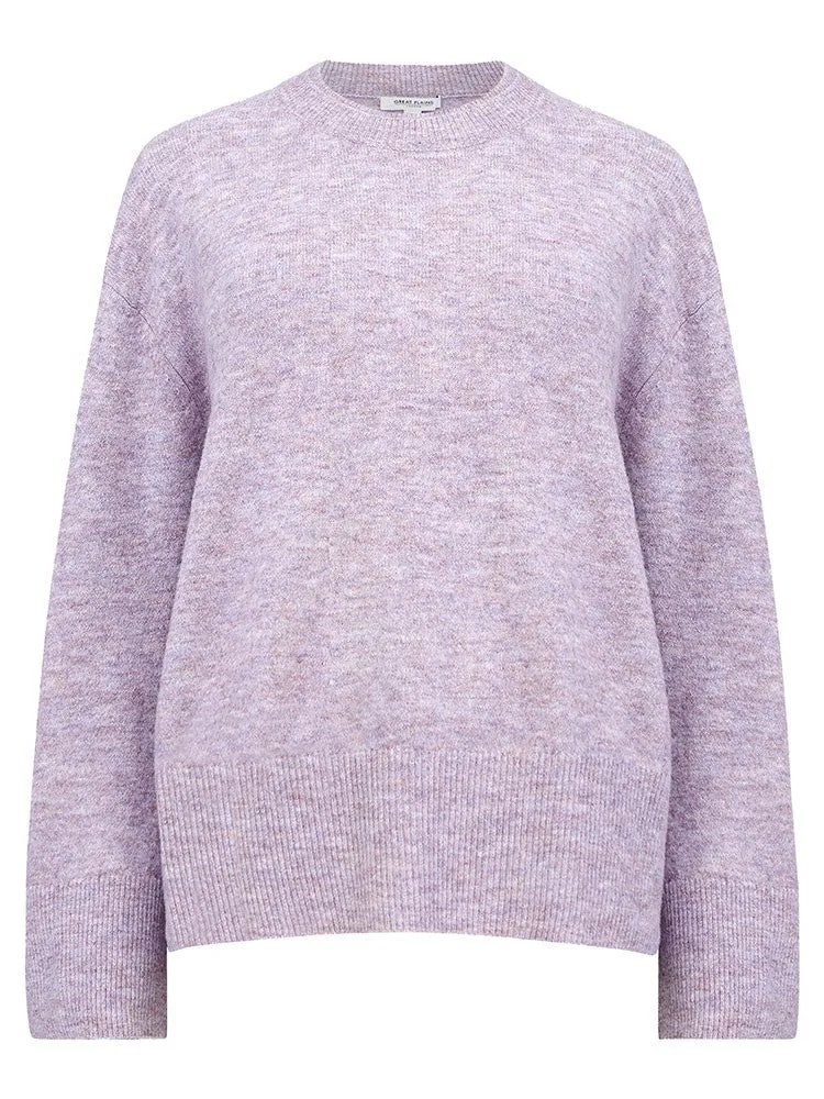 Carice Knit Crew Neck Jumper - Lavender Marl