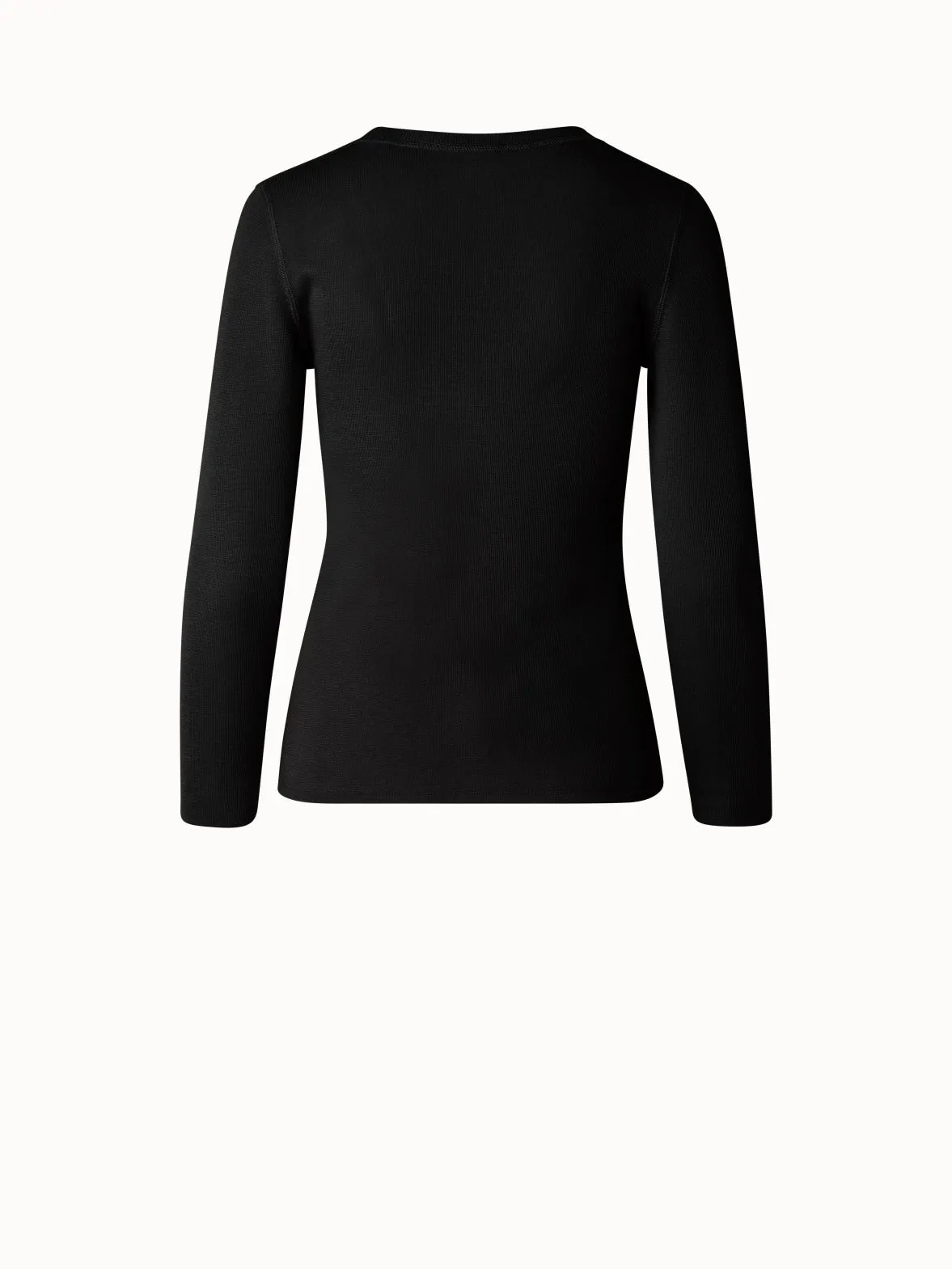 Cashmere Silk Fitted Scoop Neck Pullover