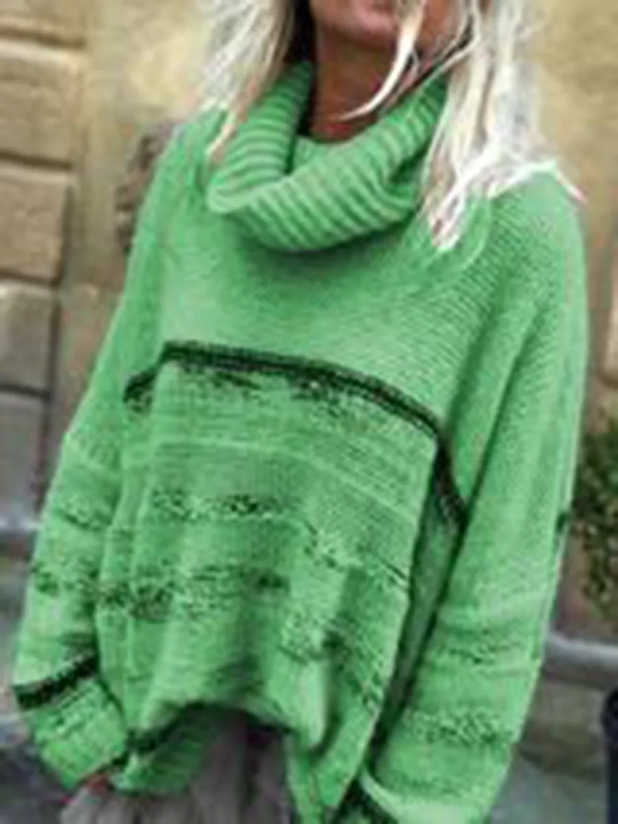 Casual Oversized Cowl Neck Sweater Pullover