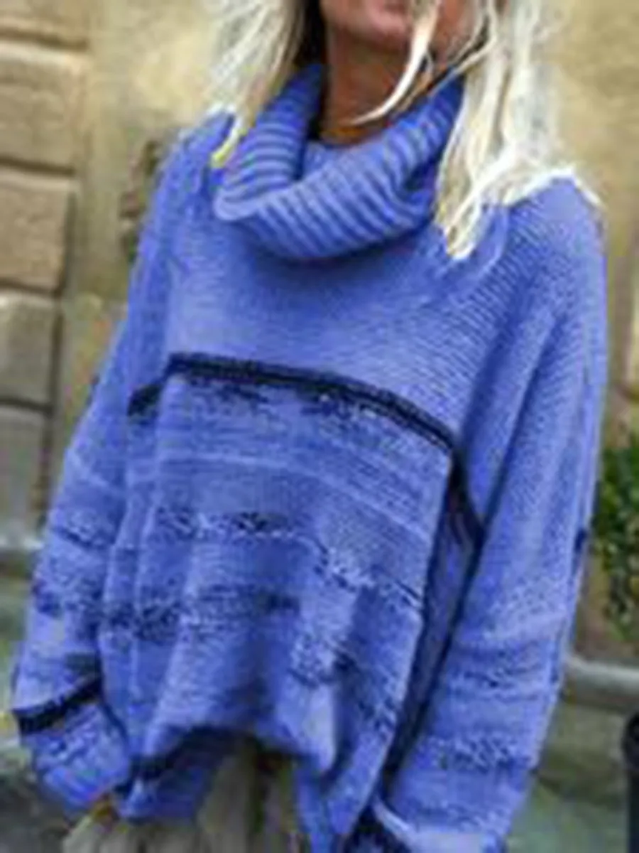 Casual Oversized Cowl Neck Sweater Pullover