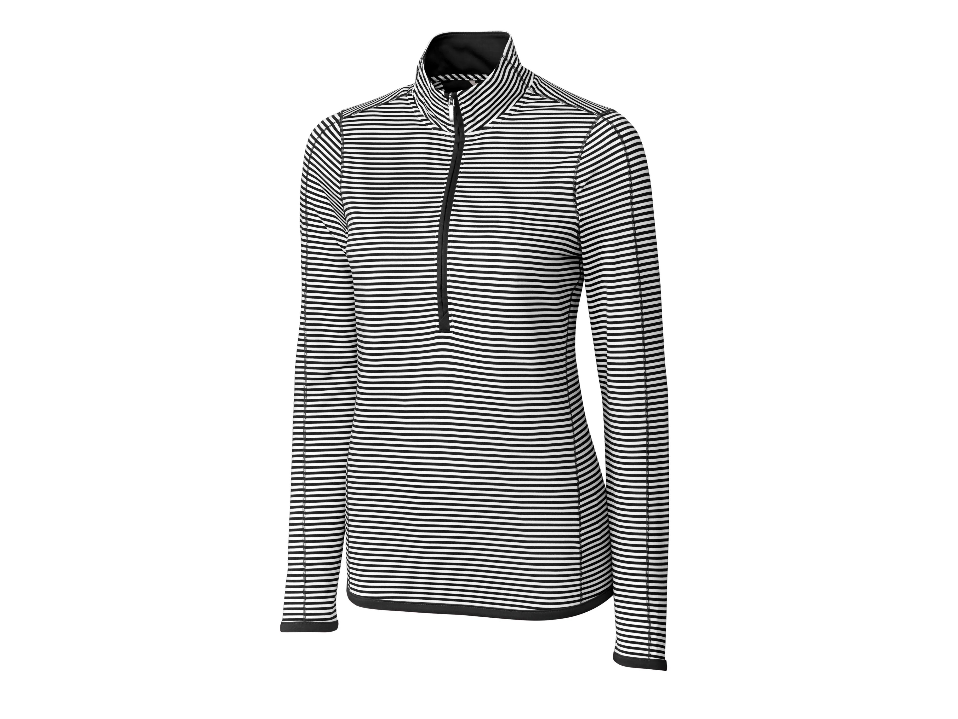 CB - Ladies L/S 3/4 Zip Trevor Stripe