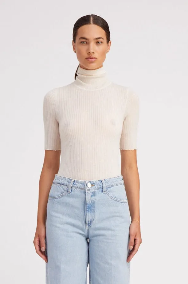 Chalk Cashmere Turtleneck